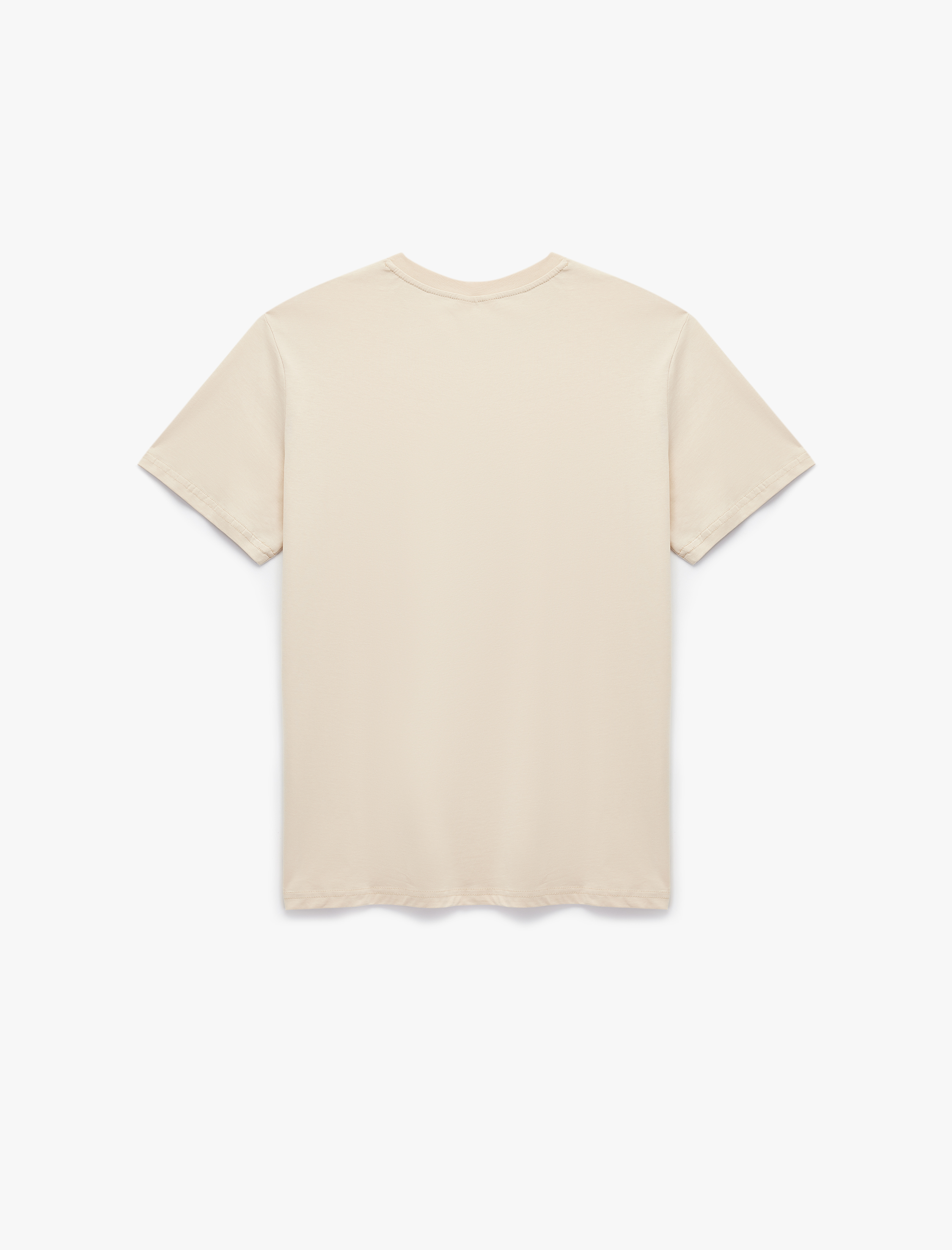   Kısa Kollu Bisiklet Yaka Pamuklu Spor Tişört