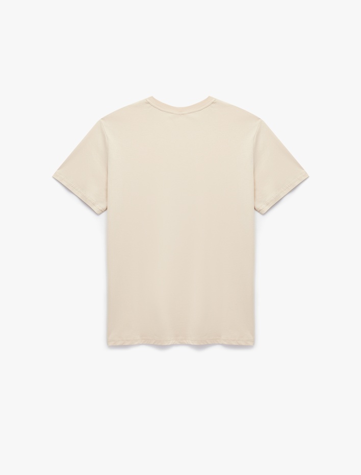  Kısa Kollu Bisiklet Yaka Pamuklu Spor Tişört