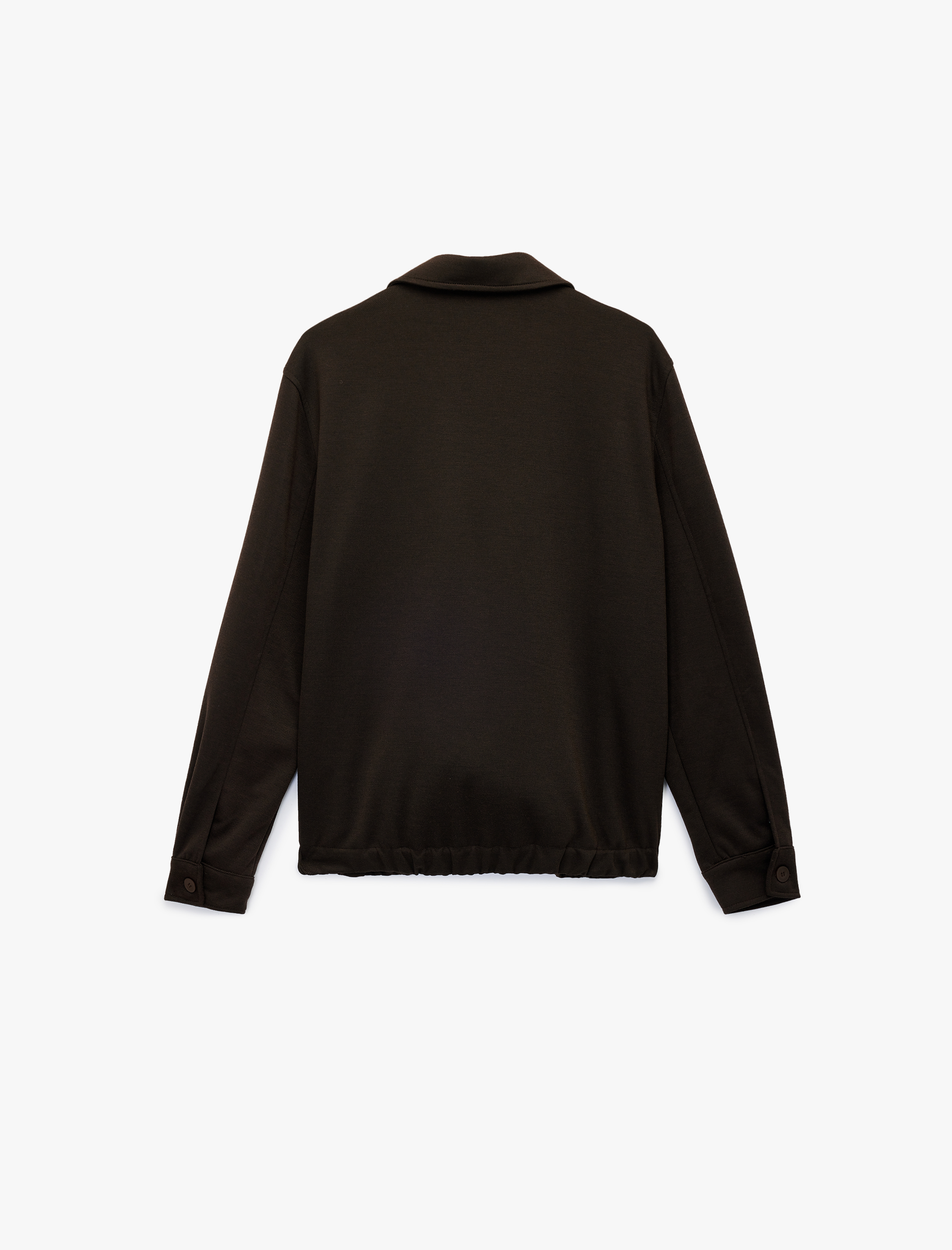   Viskon Karışımlı Cep Detaylı Fermuarlı Gömlek Yaka Mevsimlik Ceket