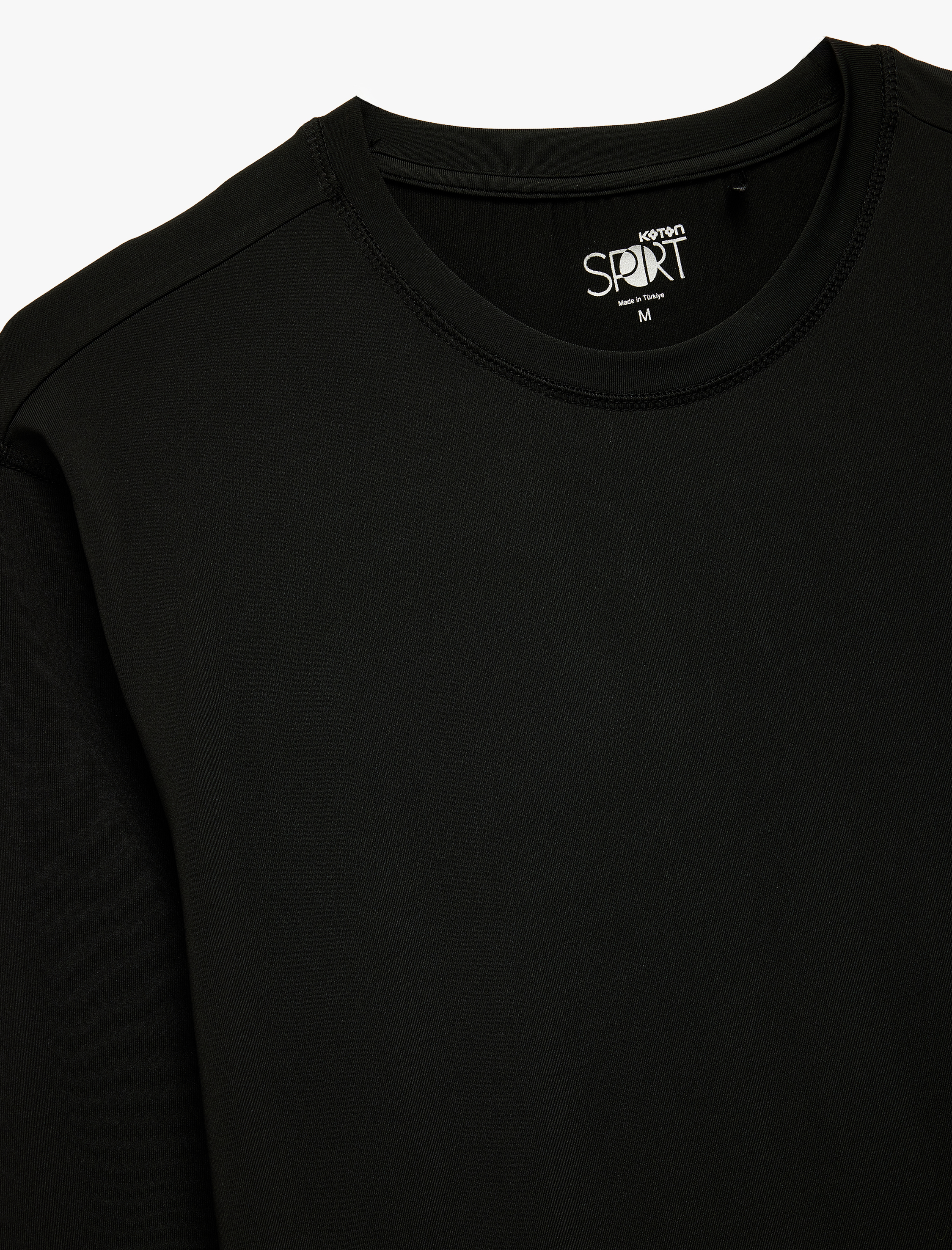   Rahat Kalıp Dikiş Detaylı Bisiklet Yaka Uzun Kollu Basic Spor Tişört