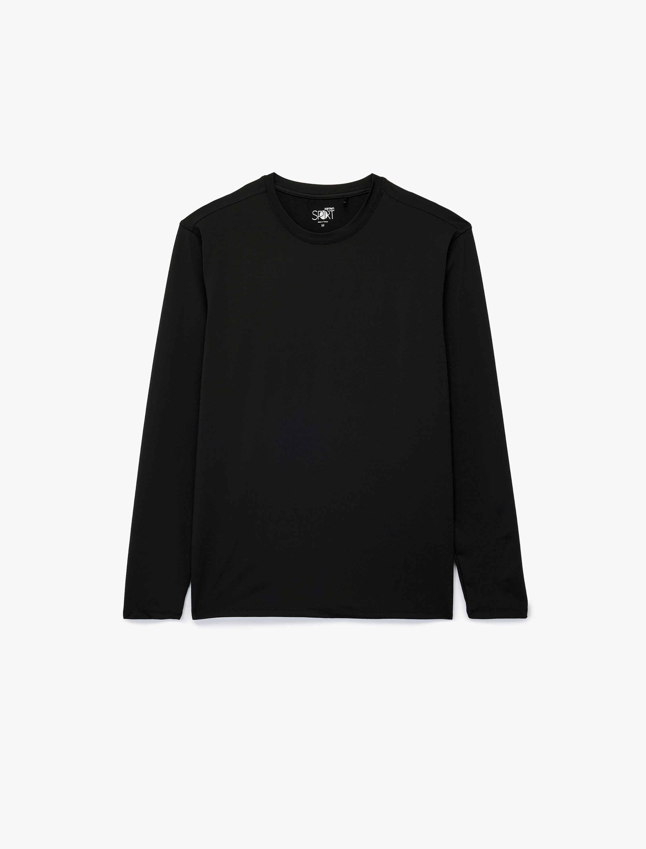   Rahat Kalıp Dikiş Detaylı Bisiklet Yaka Uzun Kollu Basic Spor Tişört