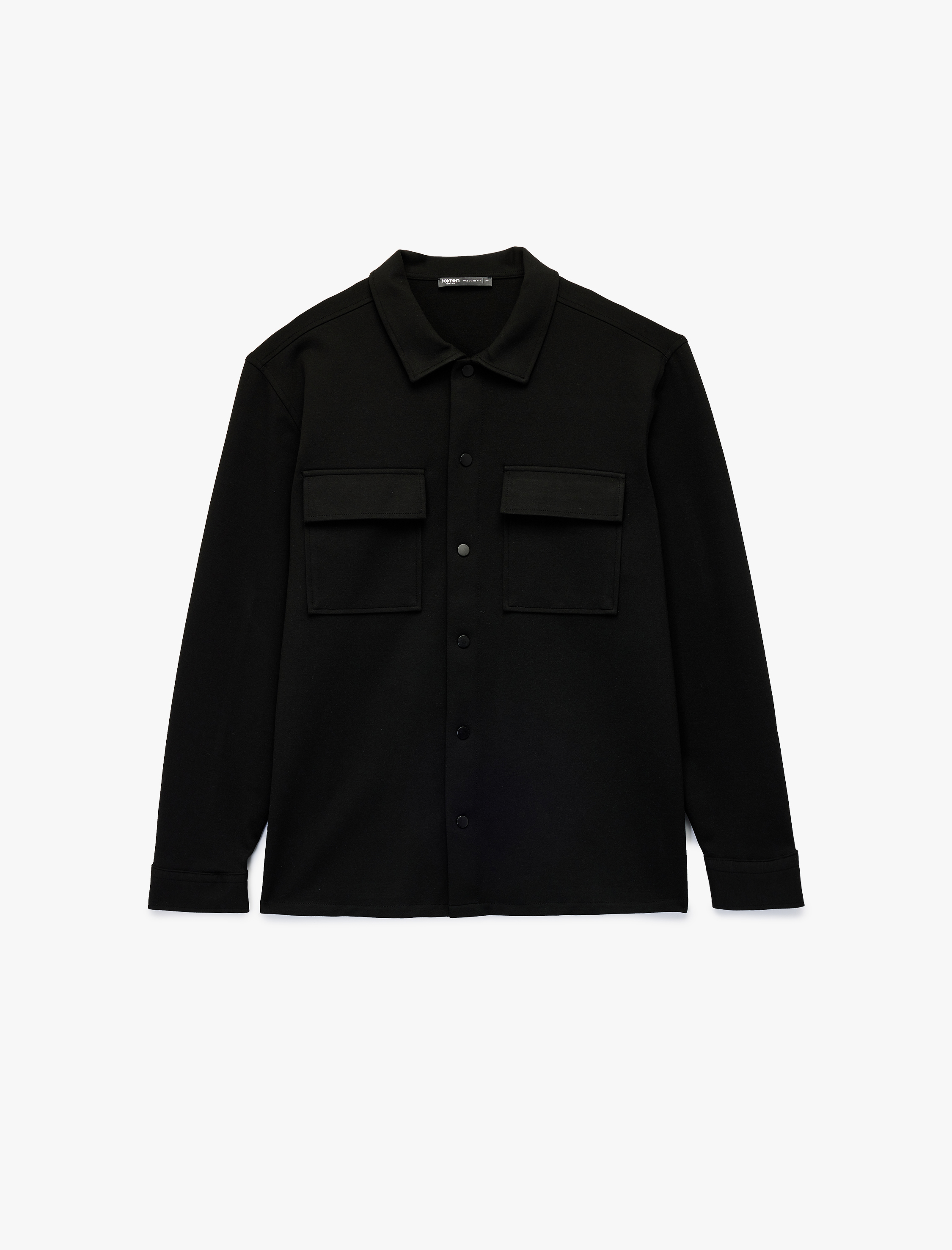   Regular Fit Kapaklı Cep Detaylı Viskon Karışımlı Klasik Yaka Uzun Kollu Gömlek Ceket