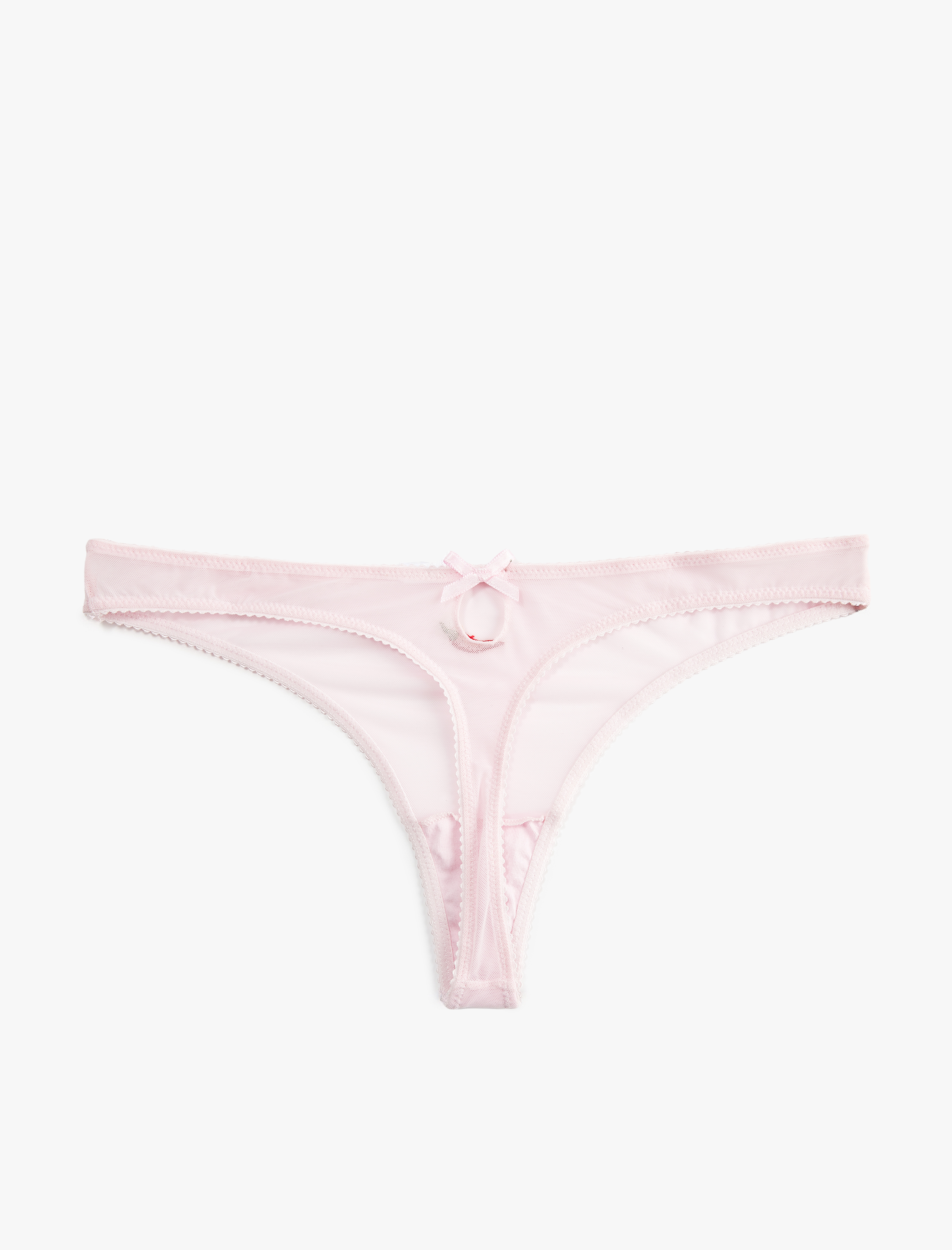 Biber İşleme Detaylı Tül String Külot