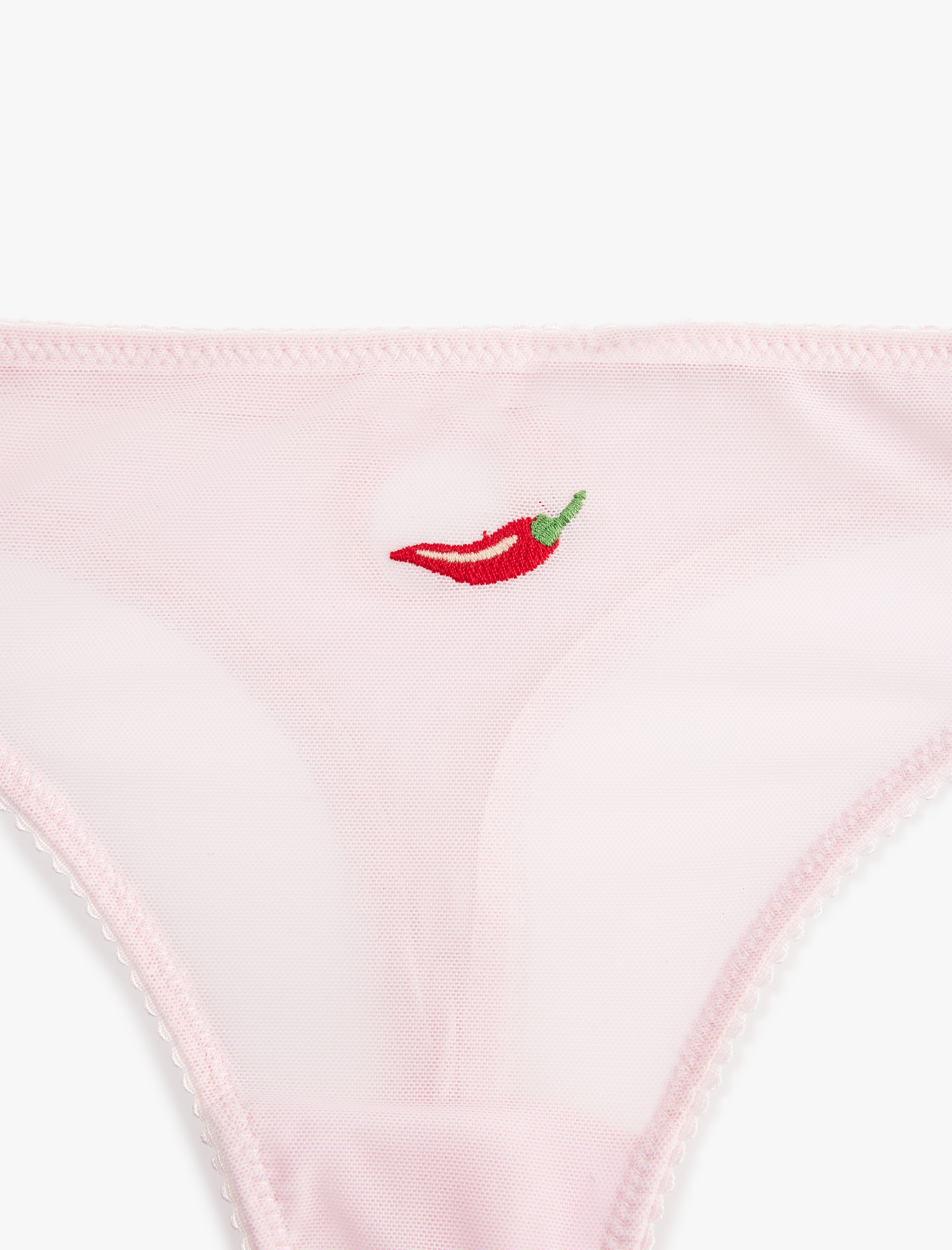 Biber İşleme Detaylı Tül String Külot