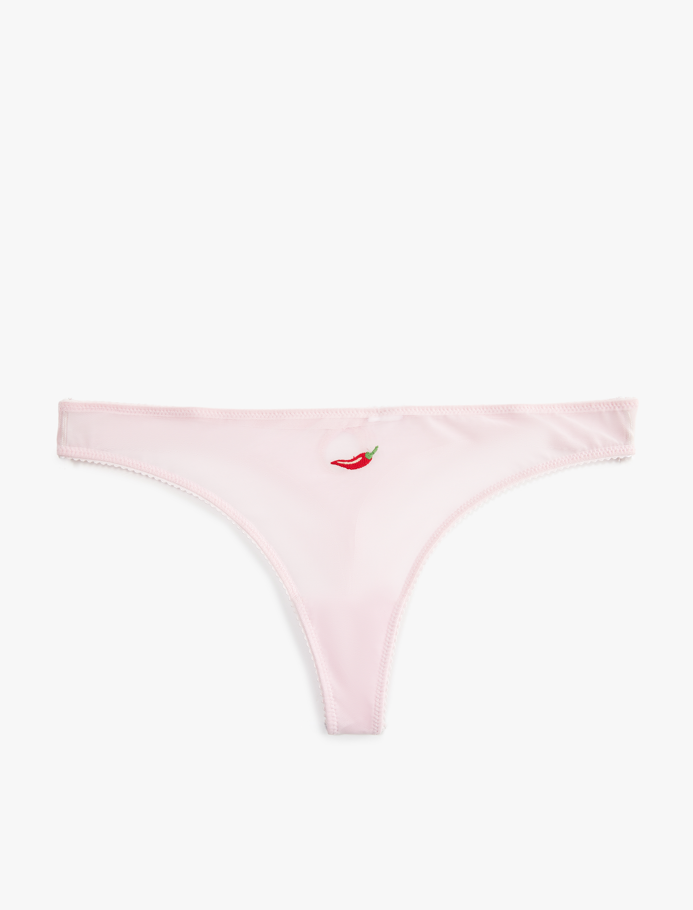 Biber İşleme Detaylı Tül String Külot