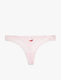 Biber İşleme Detaylı Tül String Külot