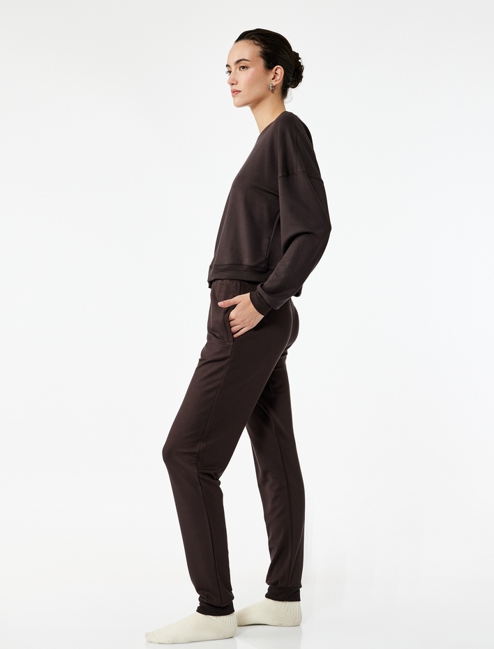  Modal Kumaş Slim Fit Cepli Jogger Pijama Altı