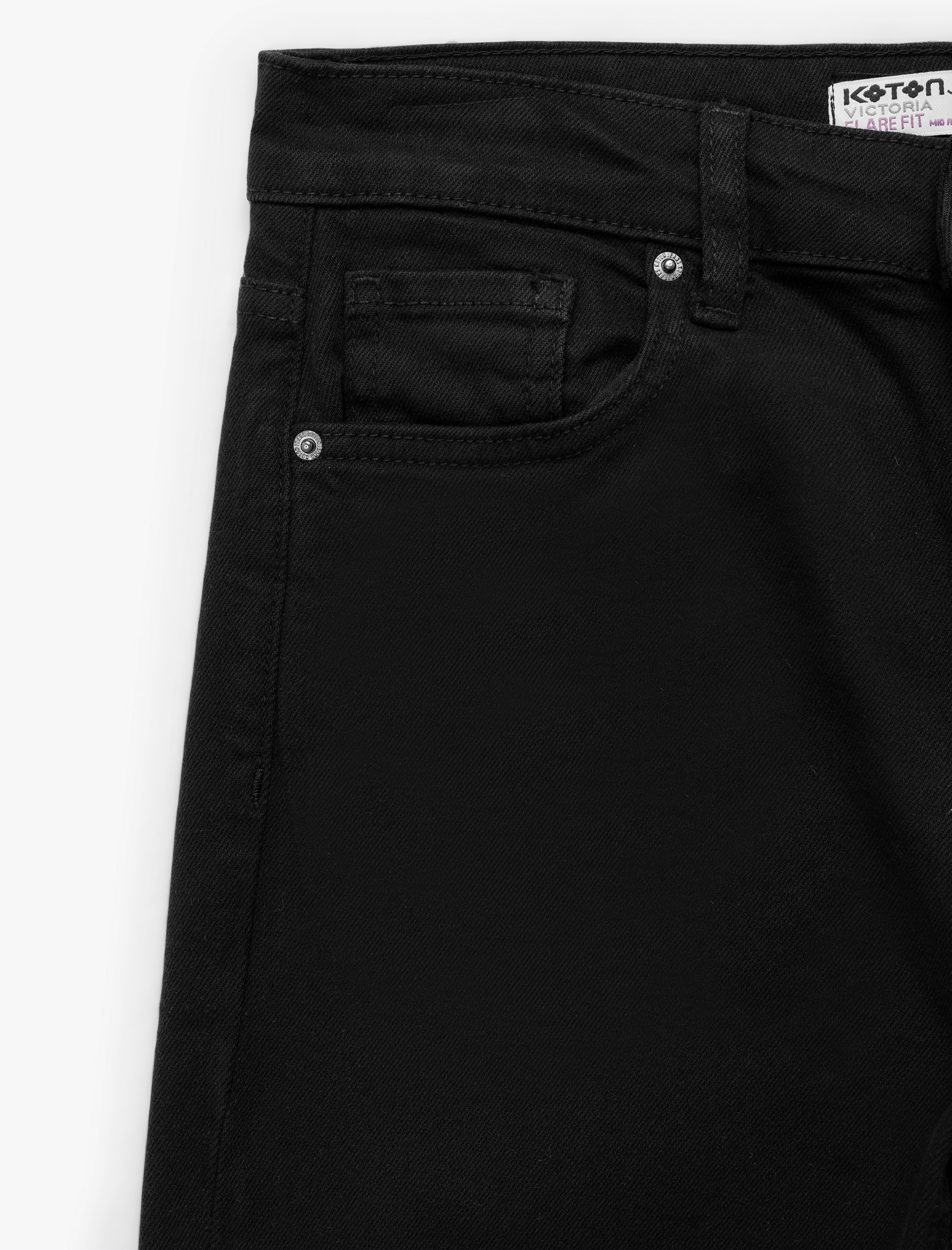   Yüksek Bel Dar Kalıp Pamuklu İspanyol Paça Jean Pantolon - Flare Jeans