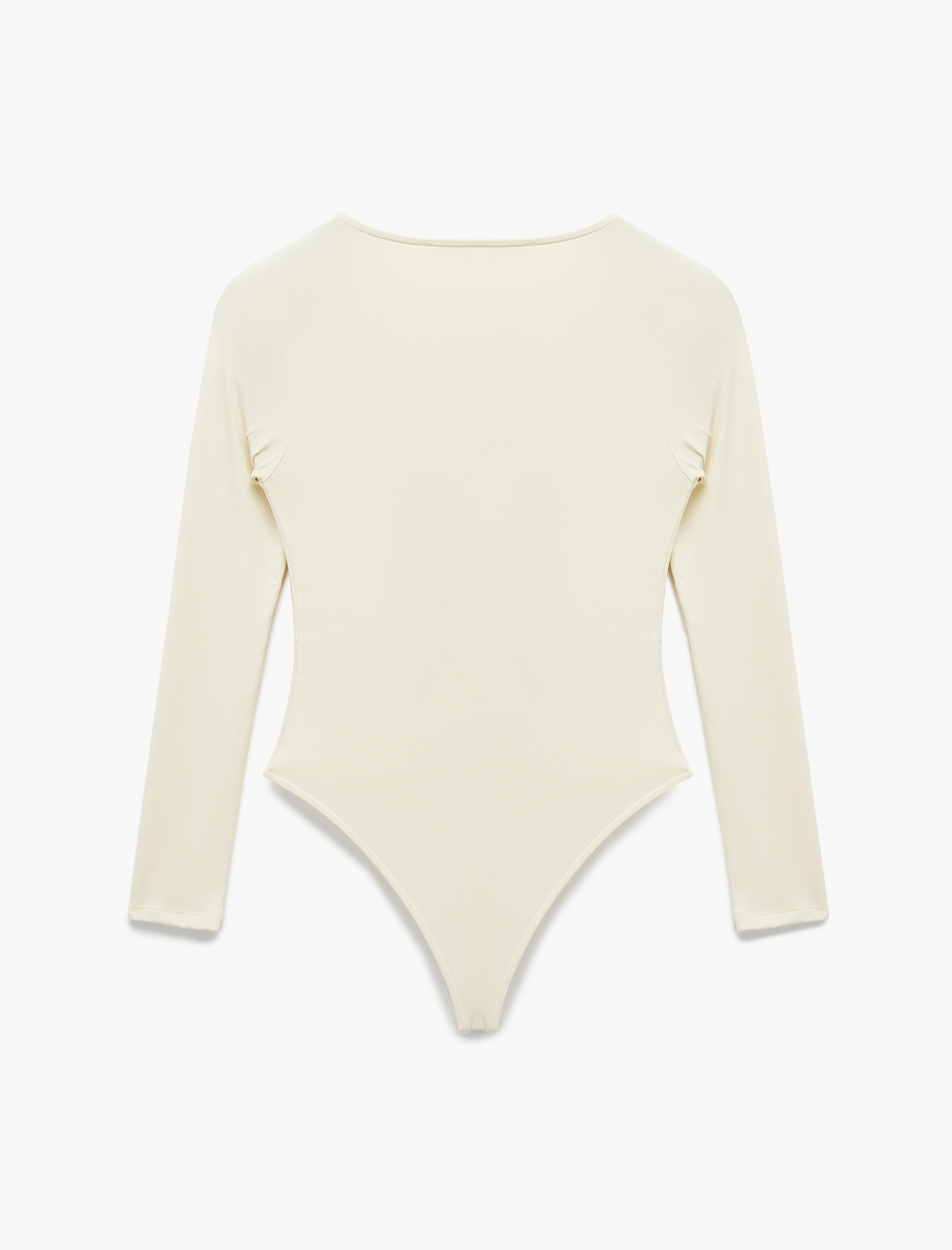   Kare Yaka Uzun Kollu Slim Fit Çıtçıtlı Body