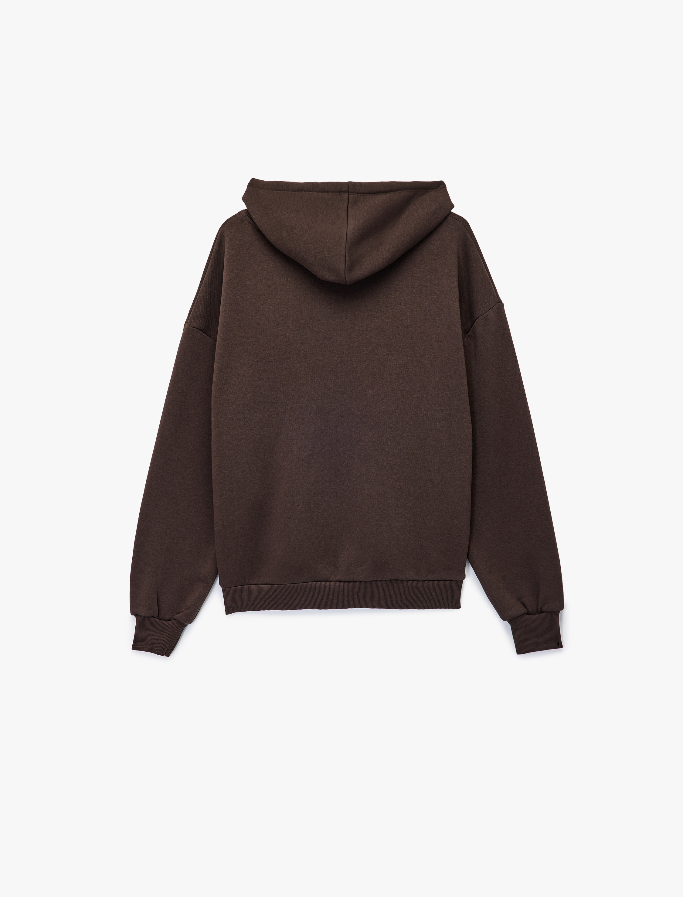 Şardonlu Fermuarlı Kapüşonlu Kanguru Cepli Leopar Baskılı Oversize Sweatshirt