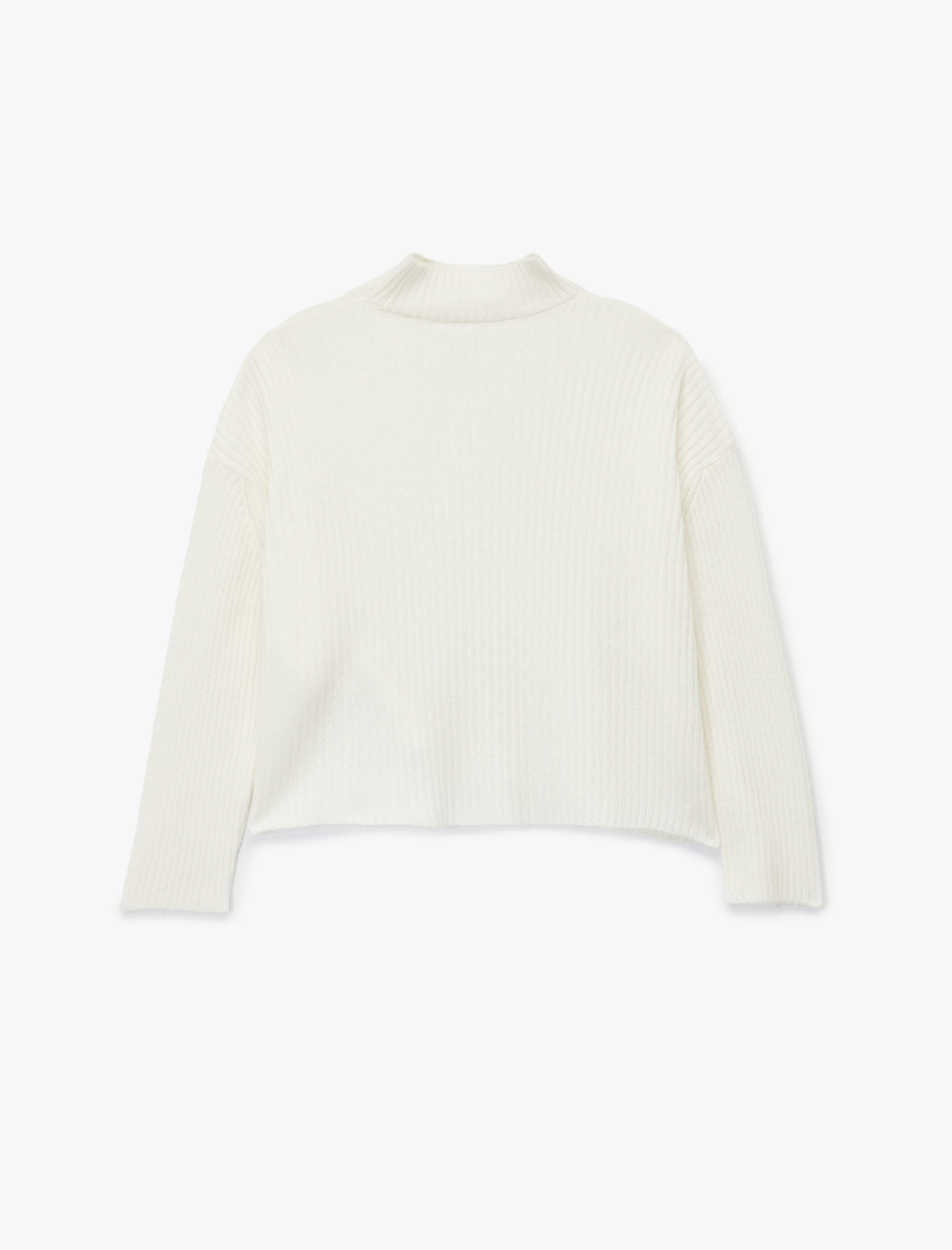   Dik Yaka Uzun Kollu Rahat Kalıp Triko Kazak