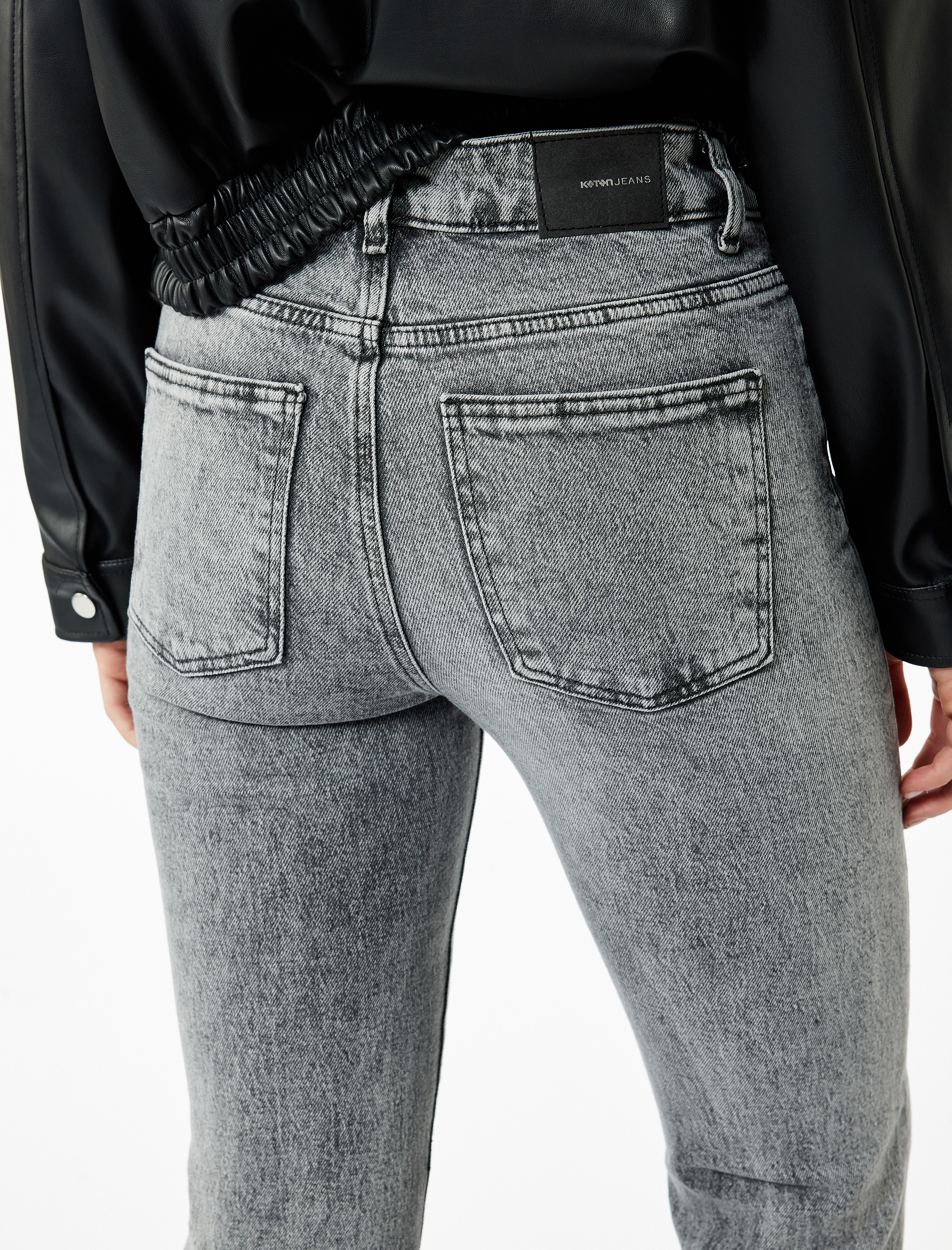   Pamuklu Dar Kalıp Yıkamalı İspanyol Paça Jean Pantolon - Flare Jeans