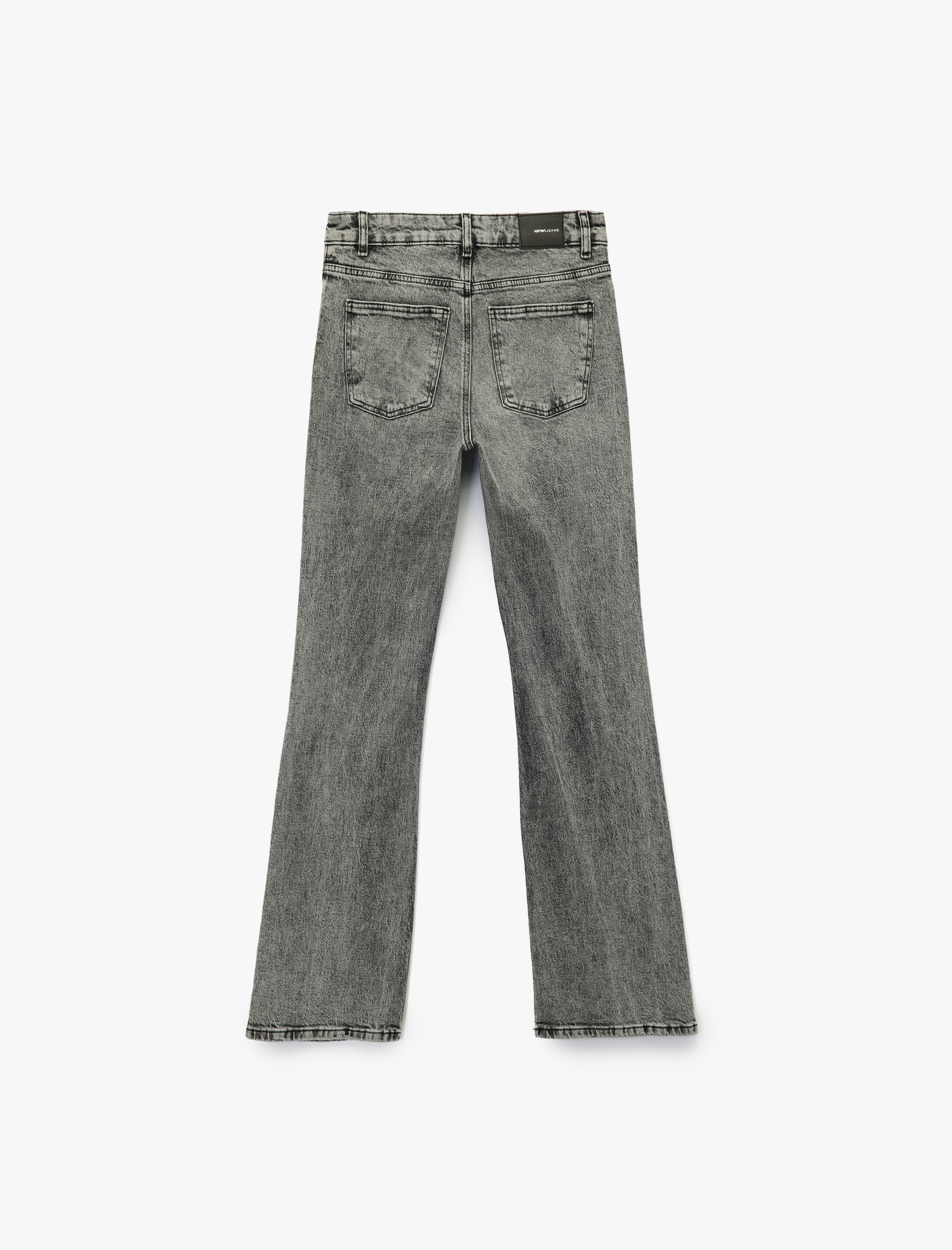   Pamuklu Dar Kalıp Yıkamalı İspanyol Paça Jean Pantolon - Flare Jeans