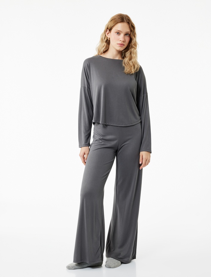  Rahat Kesim Beli Lastikli Modal Pijama Altı