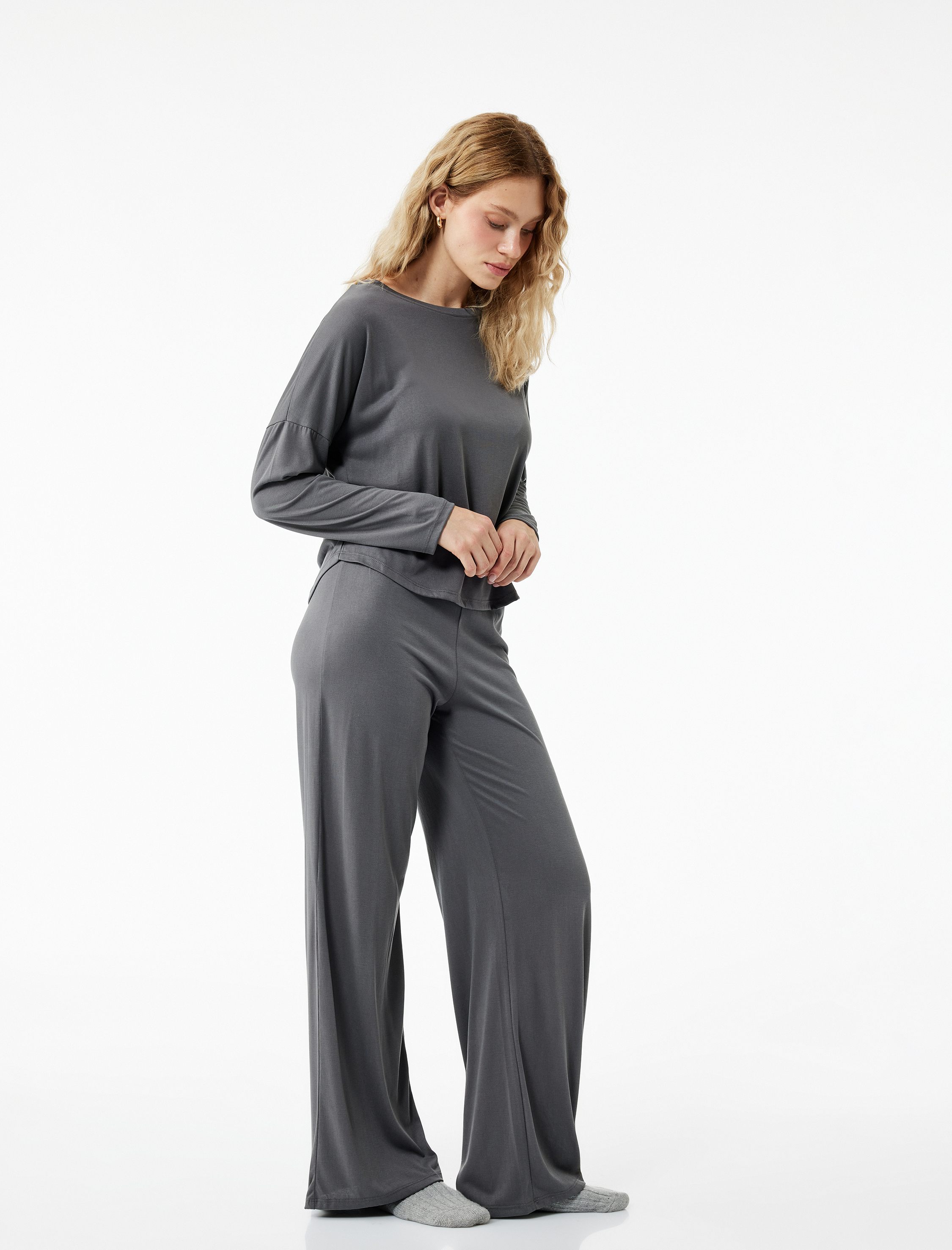   Rahat Kesim Beli Lastikli Modal Pijama Altı