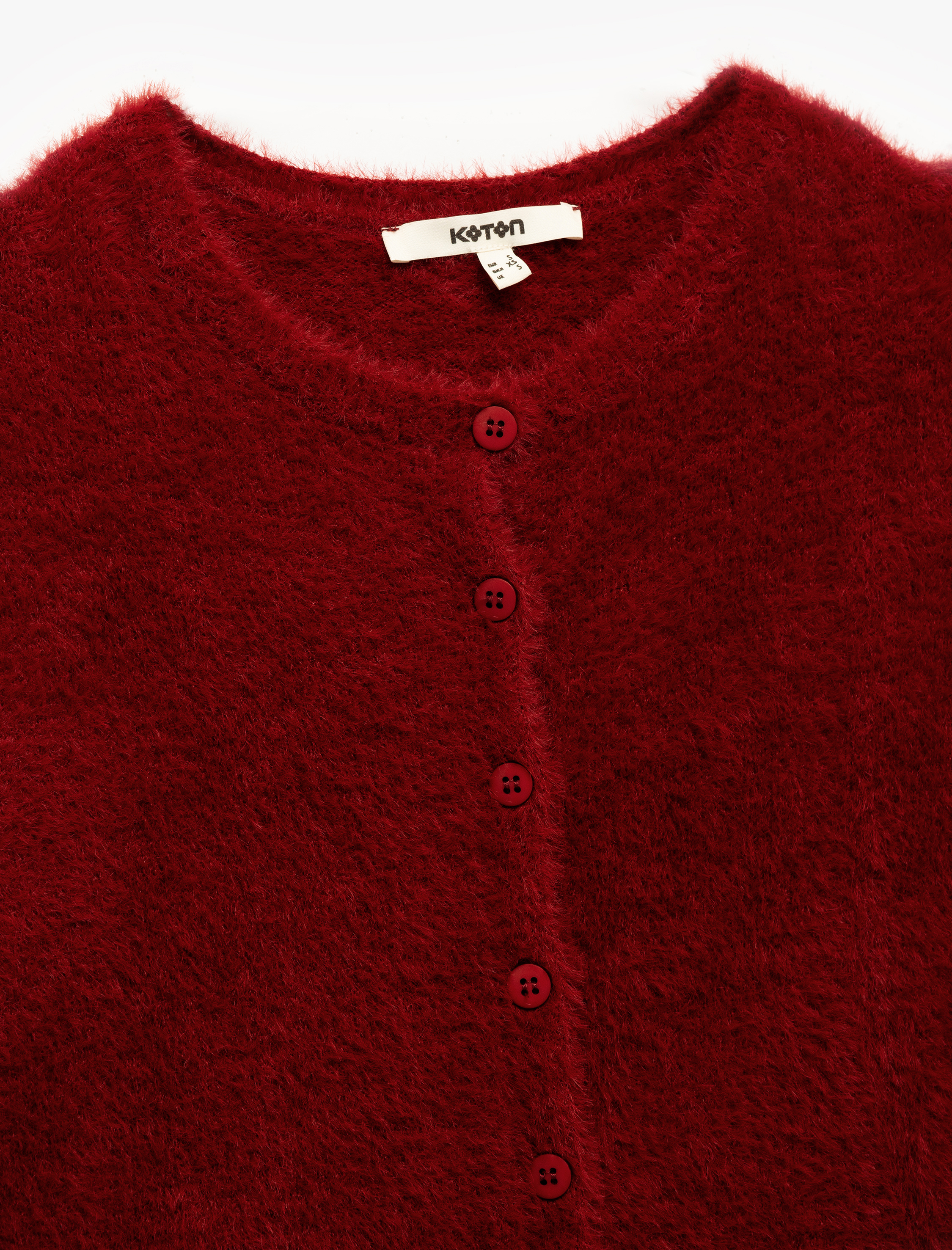 Kısa Kollu Bisiklet Yaka Peluş Triko Hırka