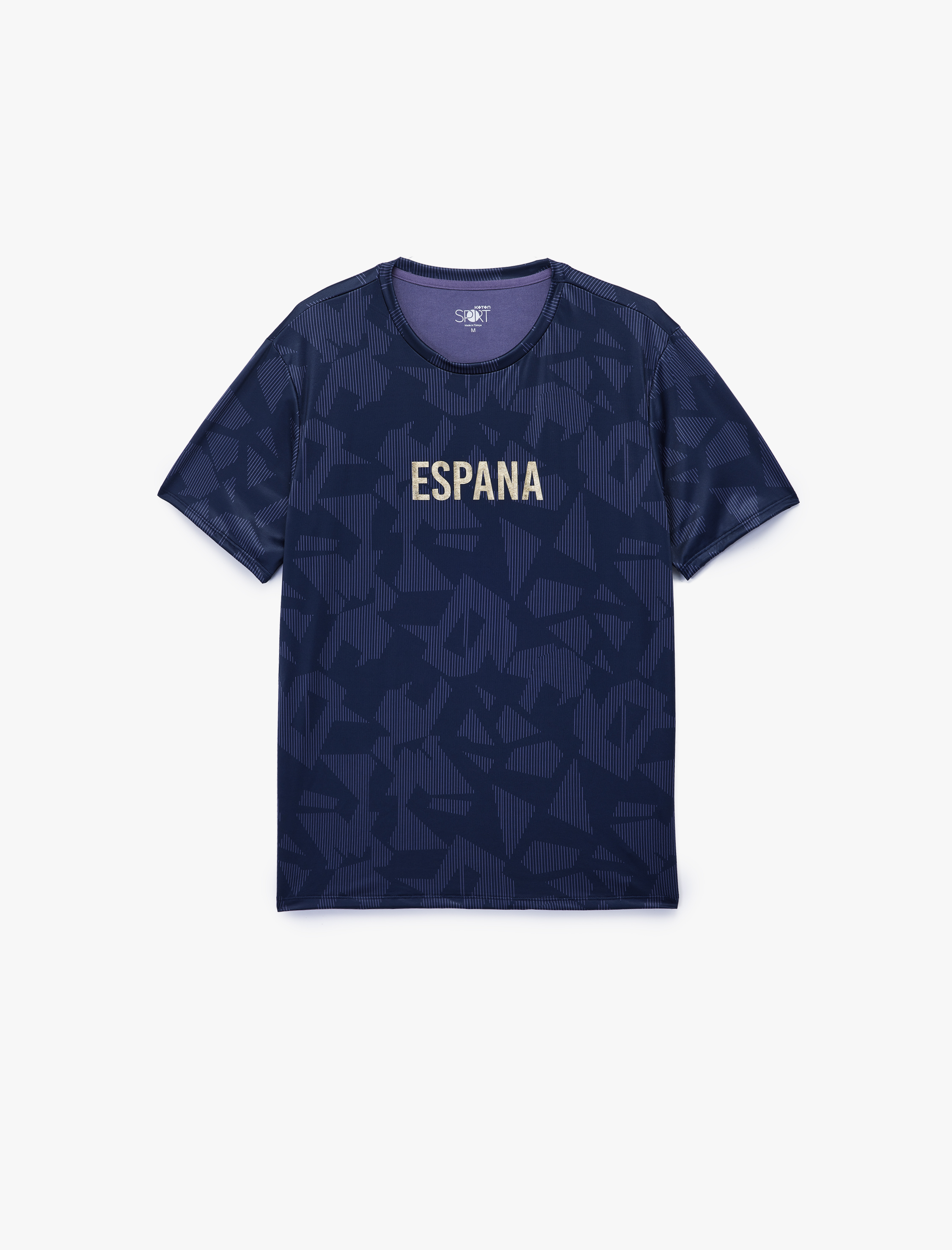   Kısa Kollu Rahat Kalıp Bisiklet Yaka Baskılı Spor Tişört