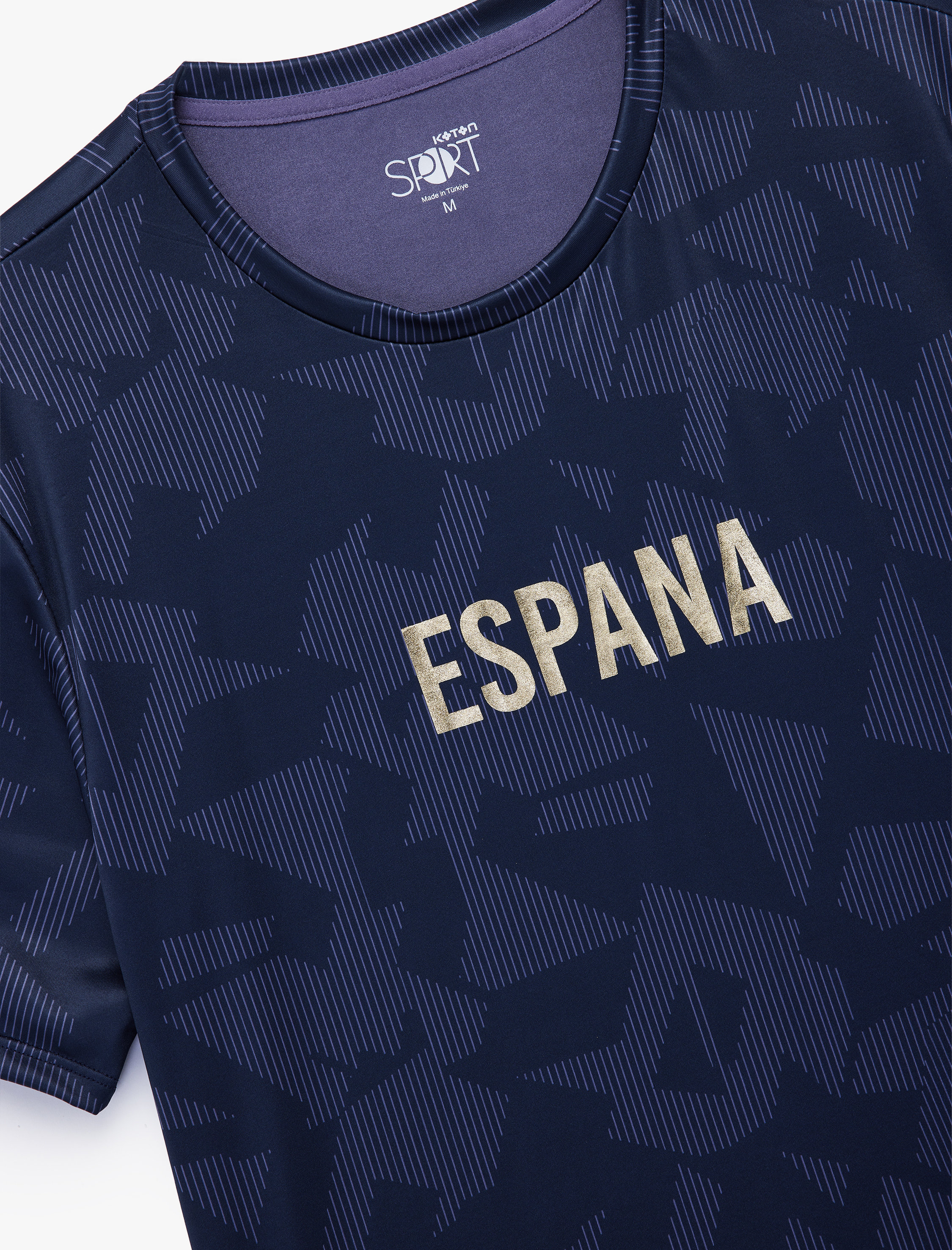   Kısa Kollu Rahat Kalıp Bisiklet Yaka Baskılı Spor Tişört