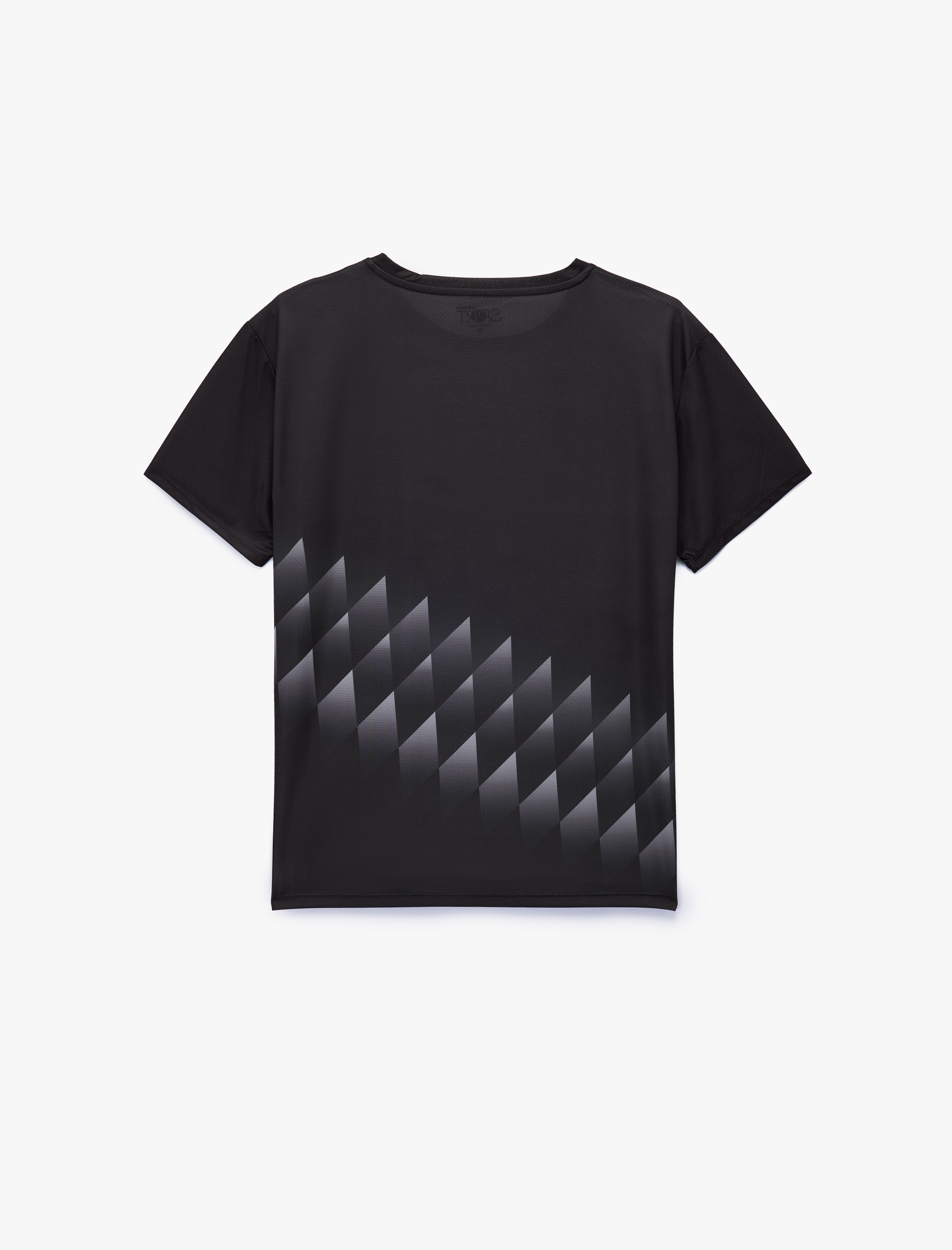   Rahat Kesim Kısa Kollu Desenli Bisiklet Yaka Spor Tişört