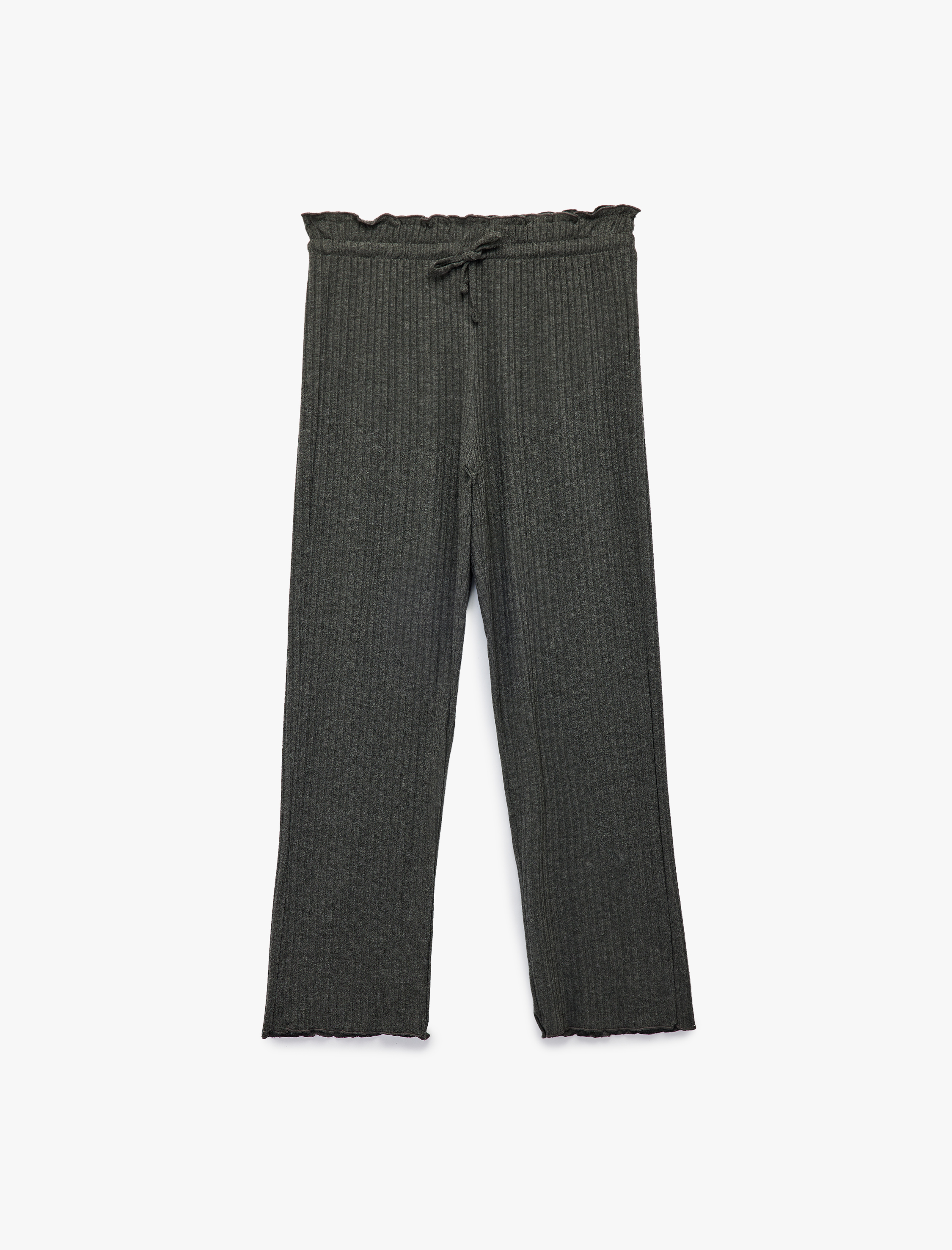 Rahat Kalıp Beli Bağlamalı Triko Pijama Altı