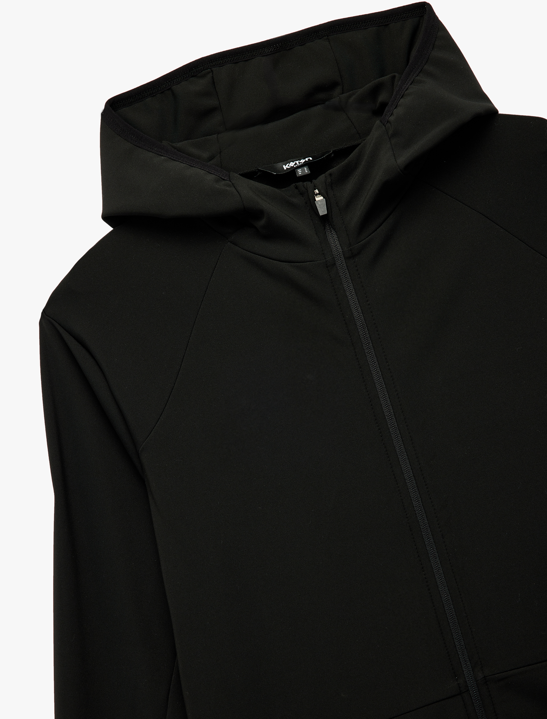   Slim Fit Uzun Kollu Fermuarlı Cep Detaylı Kapşonlu Spor Sweatshirt