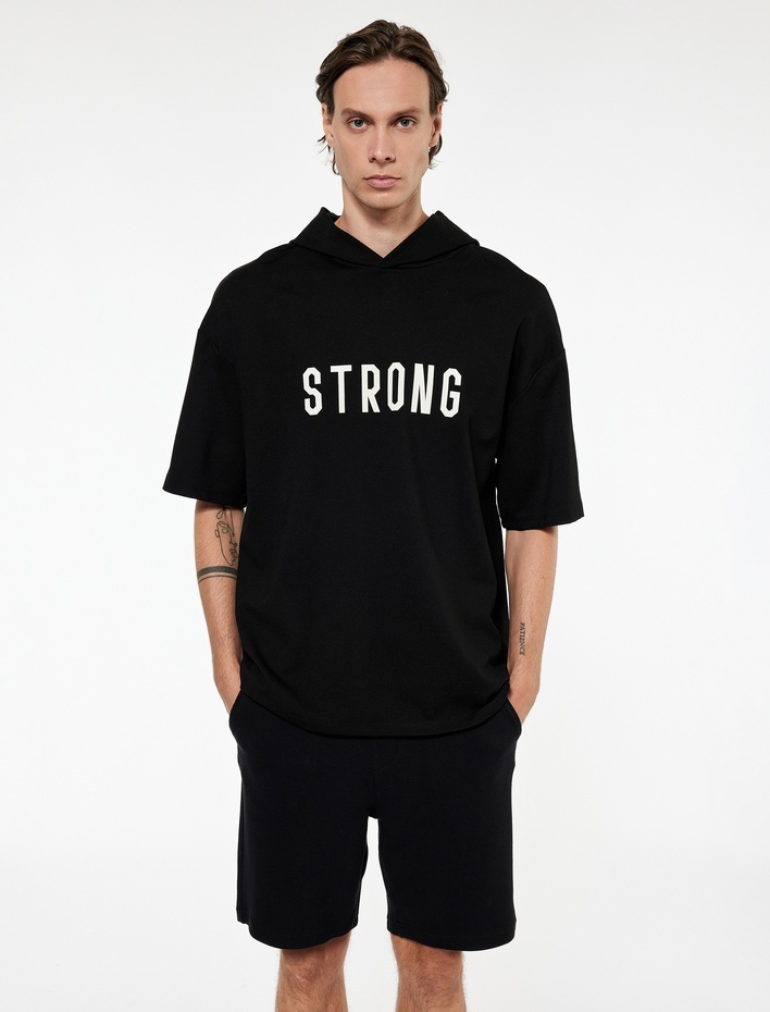  Beli Bağcıklı Pamuklu Cep Detaylı Spor Şort