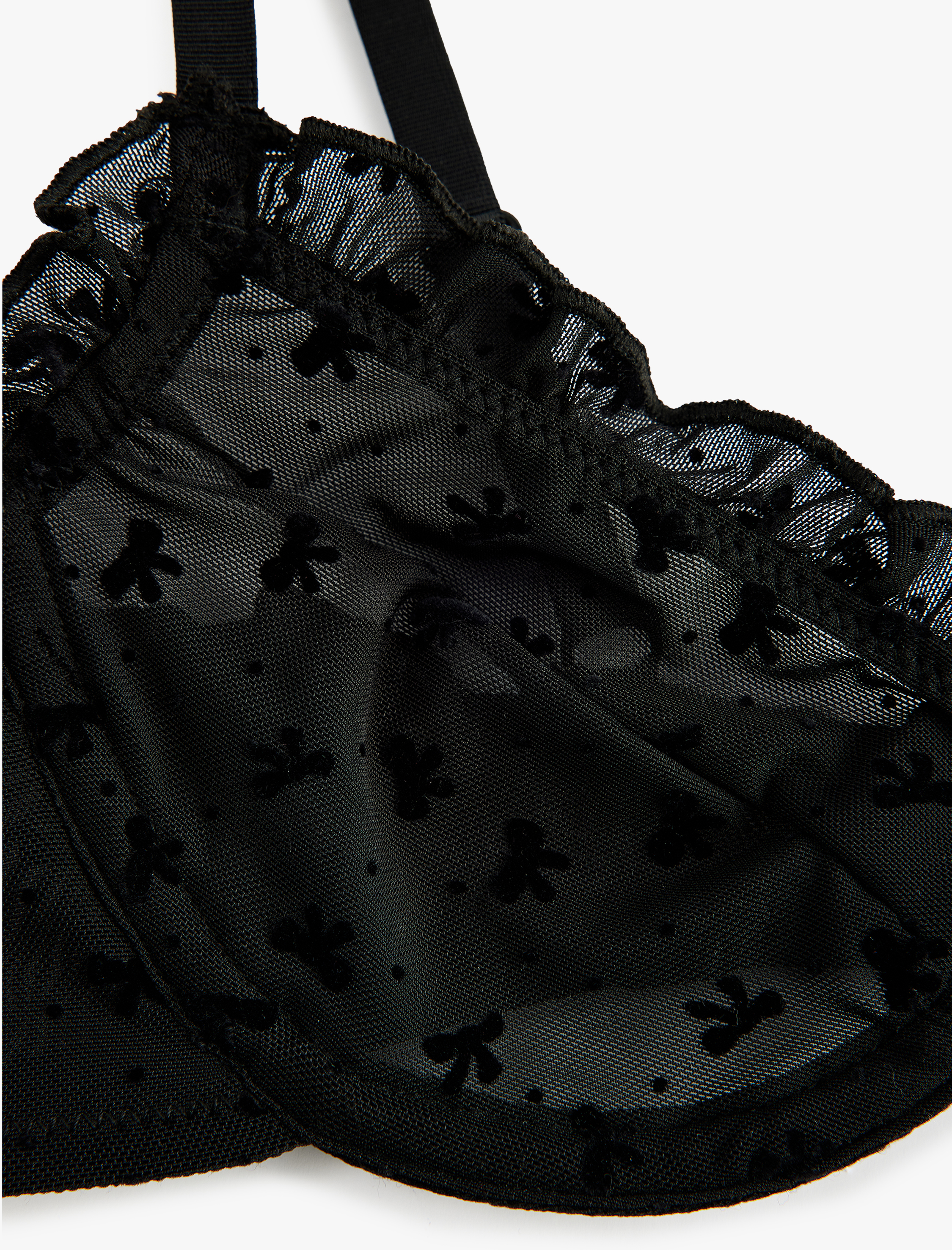   Fırfır Detaylı Rahat Kalıp Balenli Dolgusuz Sütyen