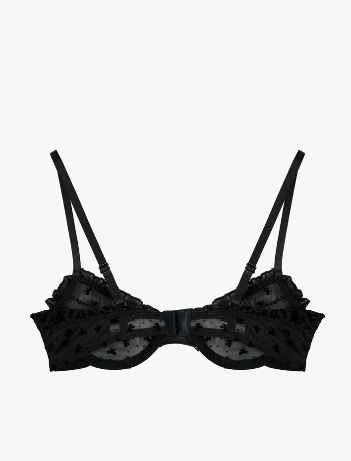  Fırfır Detaylı Rahat Kalıp Balenli Dolgusuz Sütyen