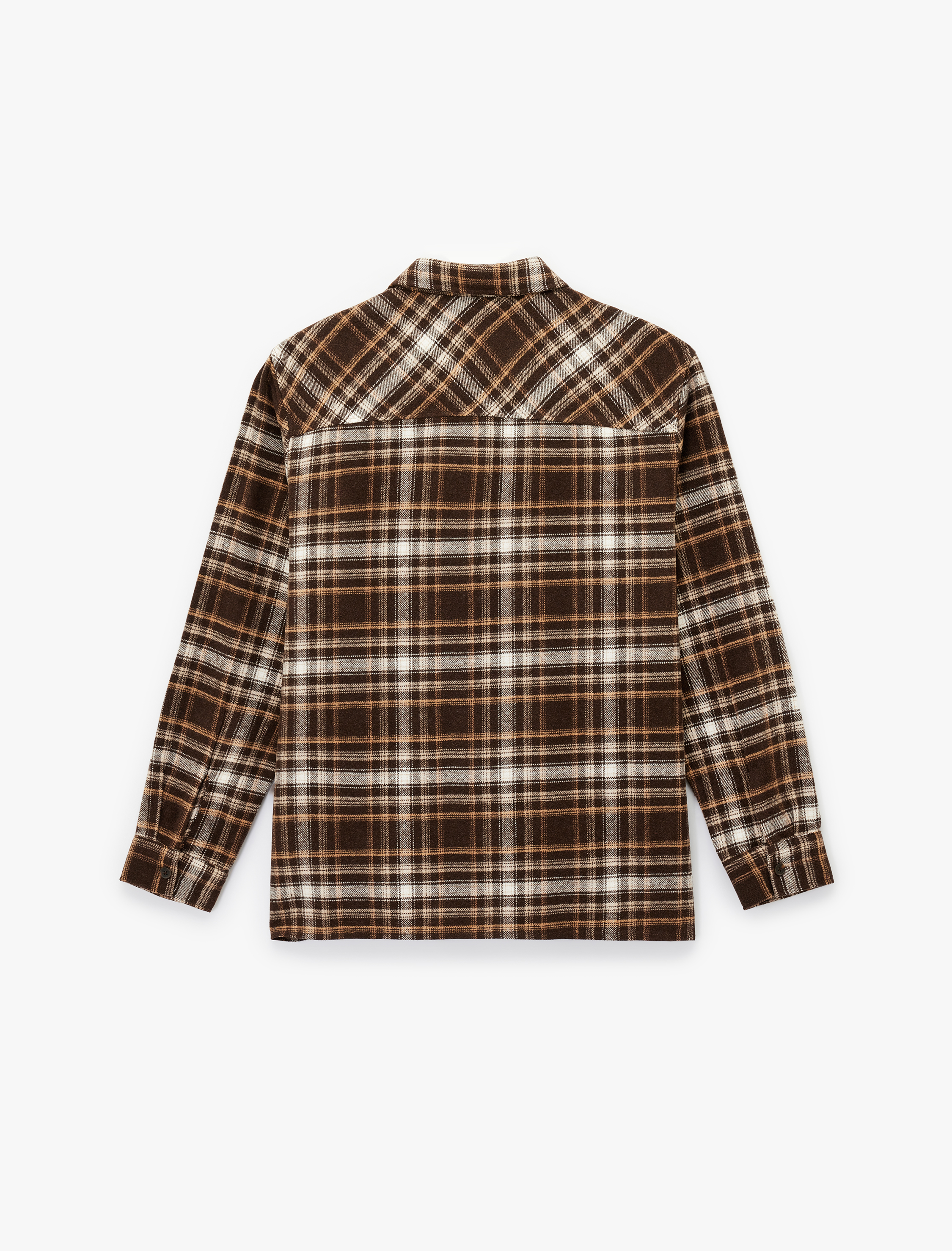   Cep Detaylı Uzun Kollu Düğmeli Ekose Oduncu Gömlek