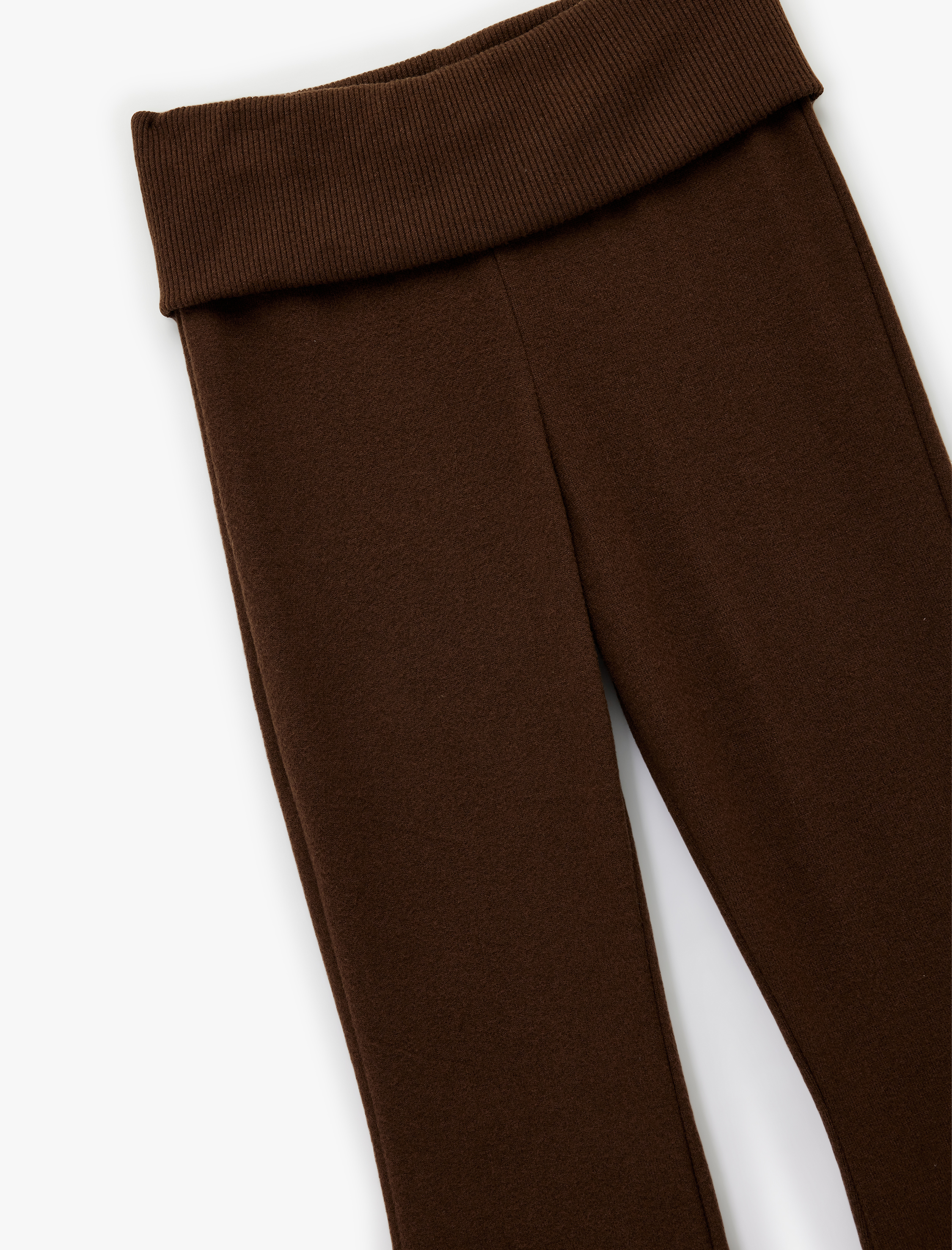   Viskon Karışımlı Yüksek Bel İspanyol Paça Tayt Pantolon