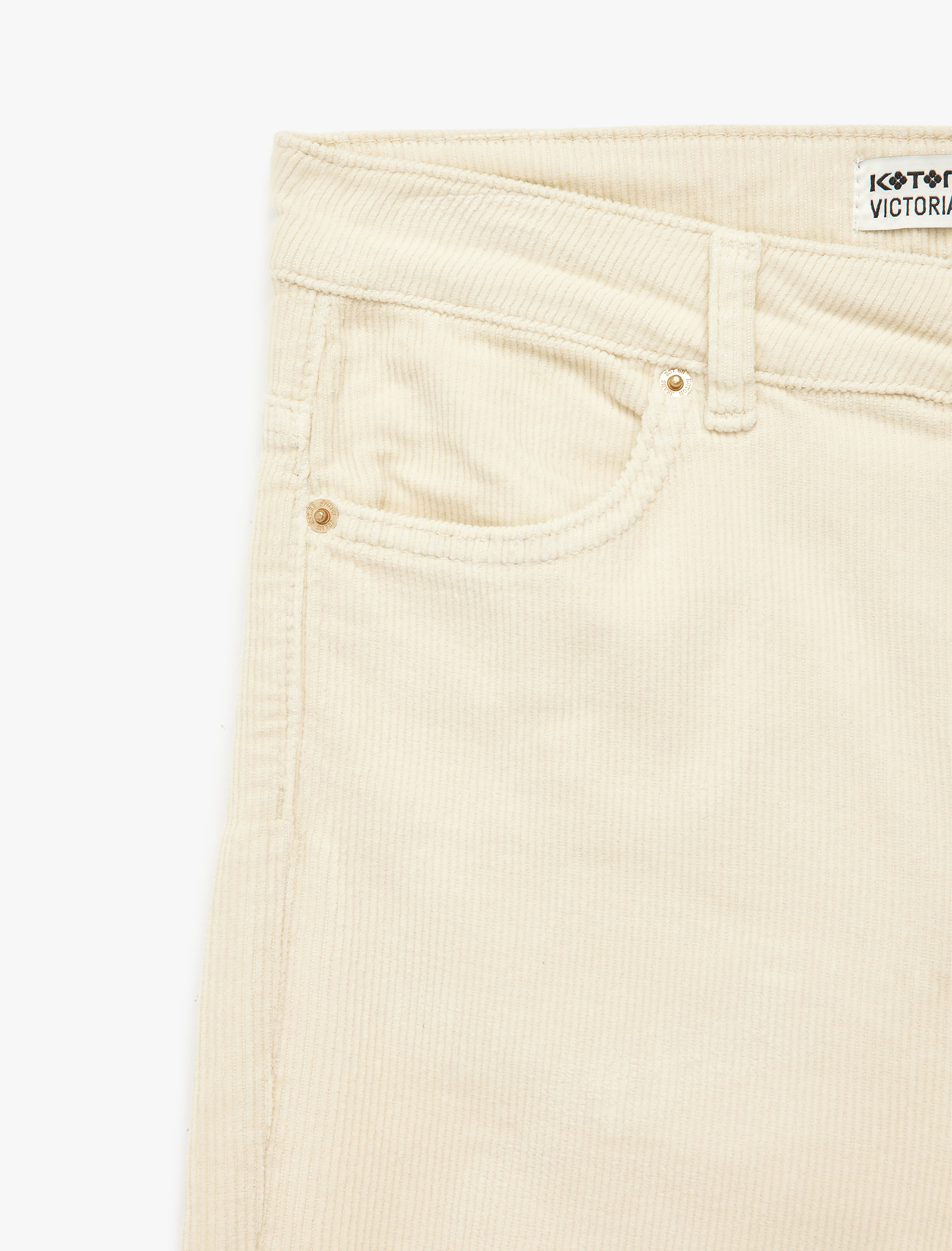   Dar Kesim Düğmeli Cepli İspanyol Paça Kadife Pantolon - Flare Jeans