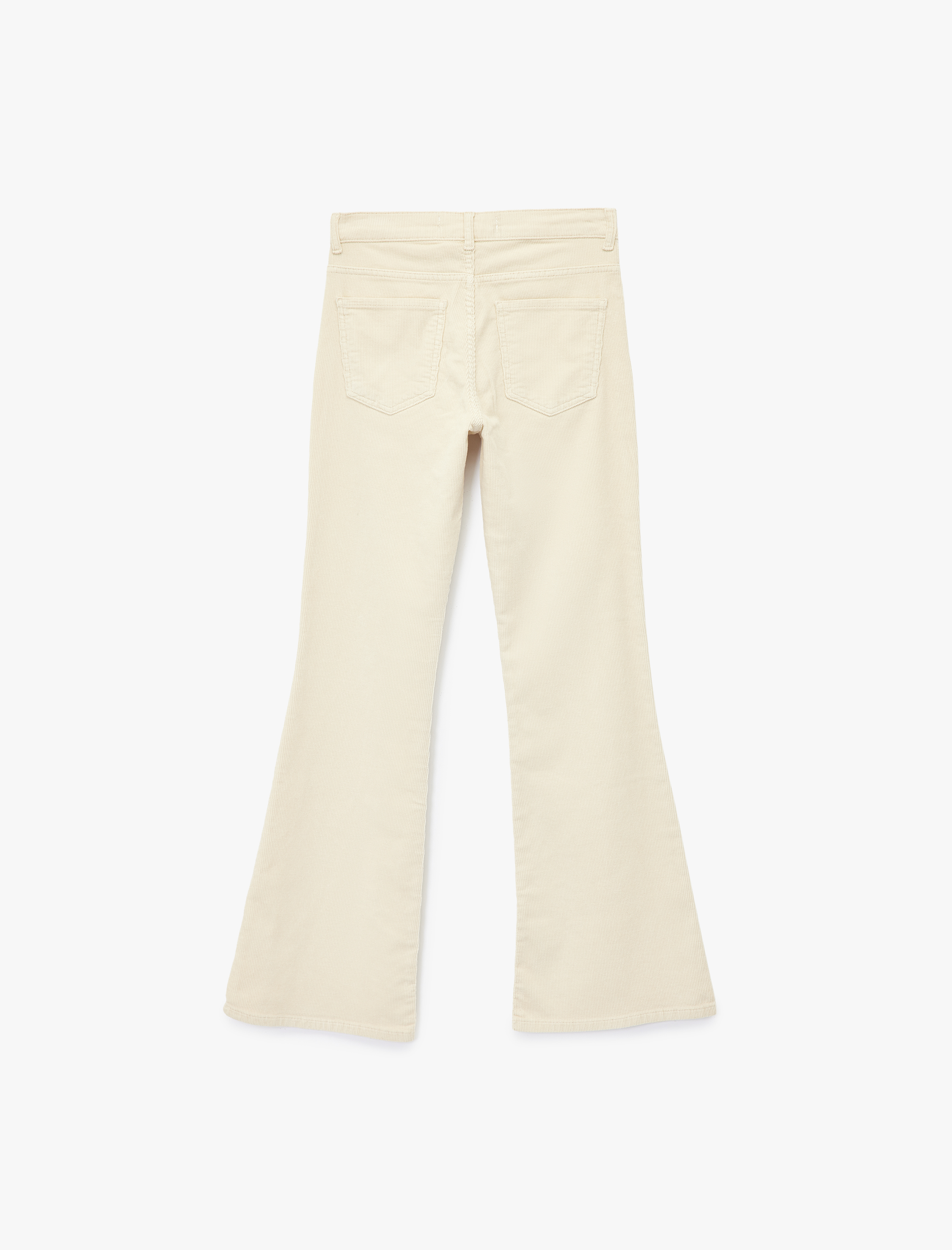   Dar Kesim Düğmeli Cepli İspanyol Paça Kadife Pantolon - Flare Jeans