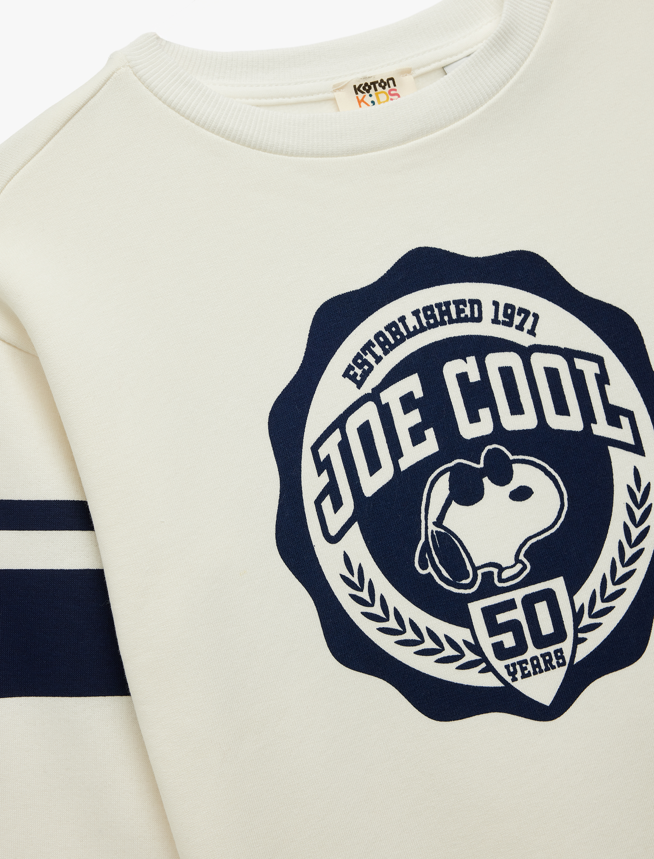  Erkek Çocuk Lisanslı Snoopy Baskılı Uzun Kollu Bisiklet Yaka Şardonlu Sweatshirt