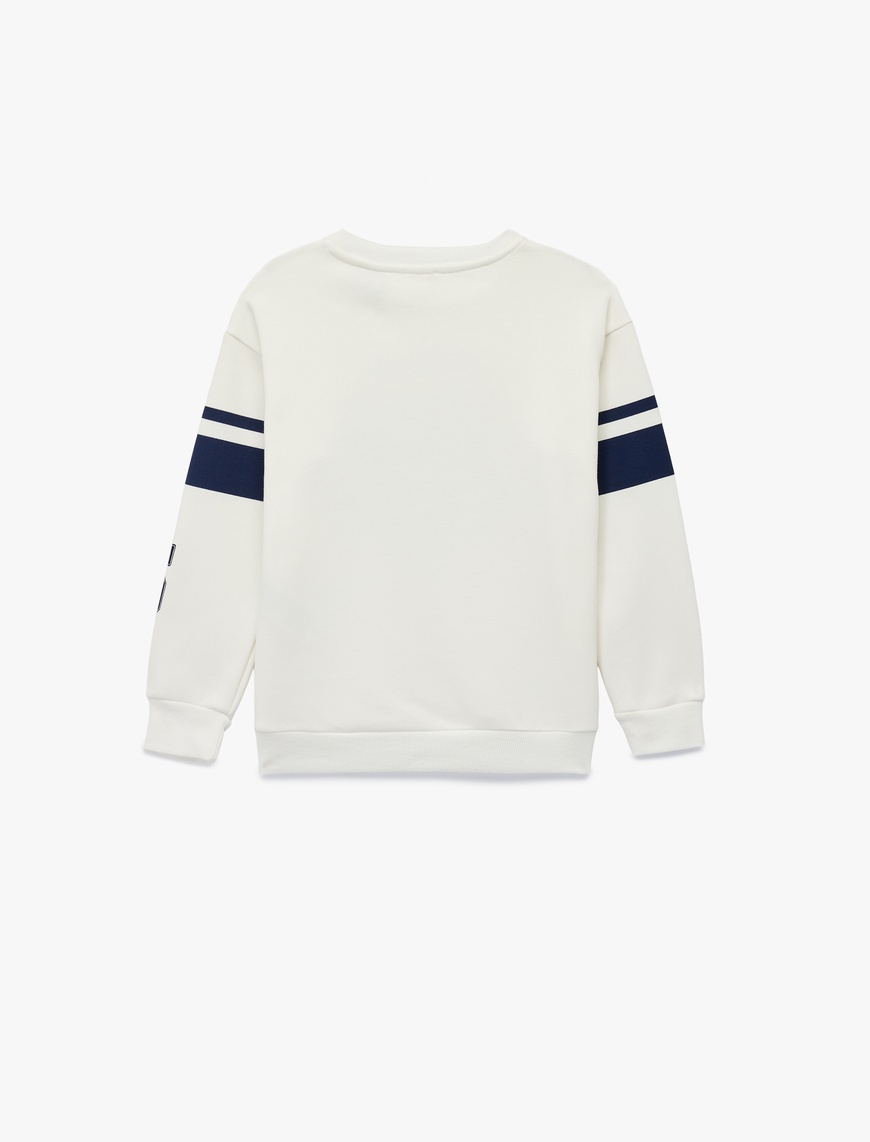  Erkek Çocuk Lisanslı Snoopy Baskılı Uzun Kollu Bisiklet Yaka Şardonlu Sweatshirt