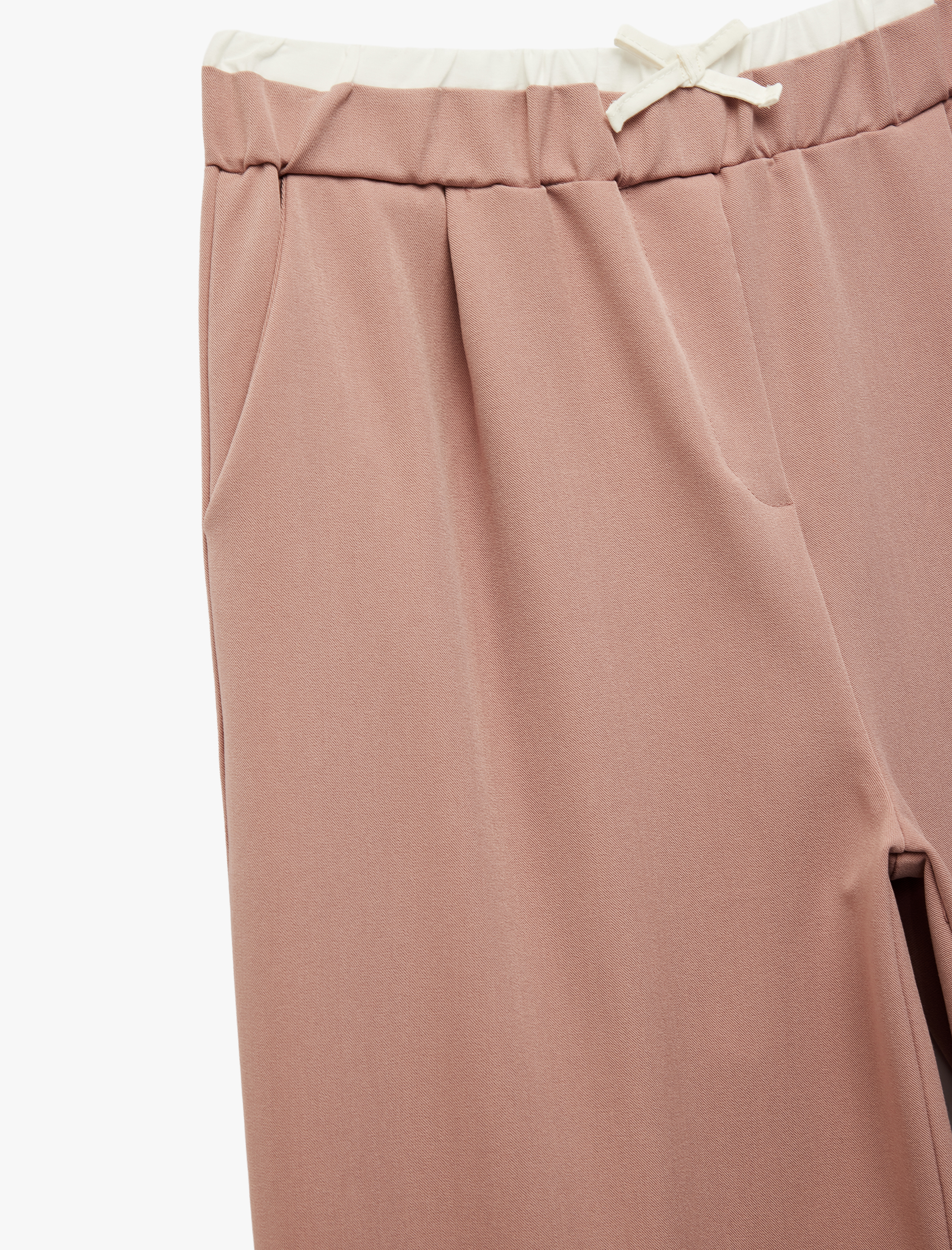  Kız Çocuk Beli Lastikli Yüksek Bel Basic Geniş Paça Pantolon