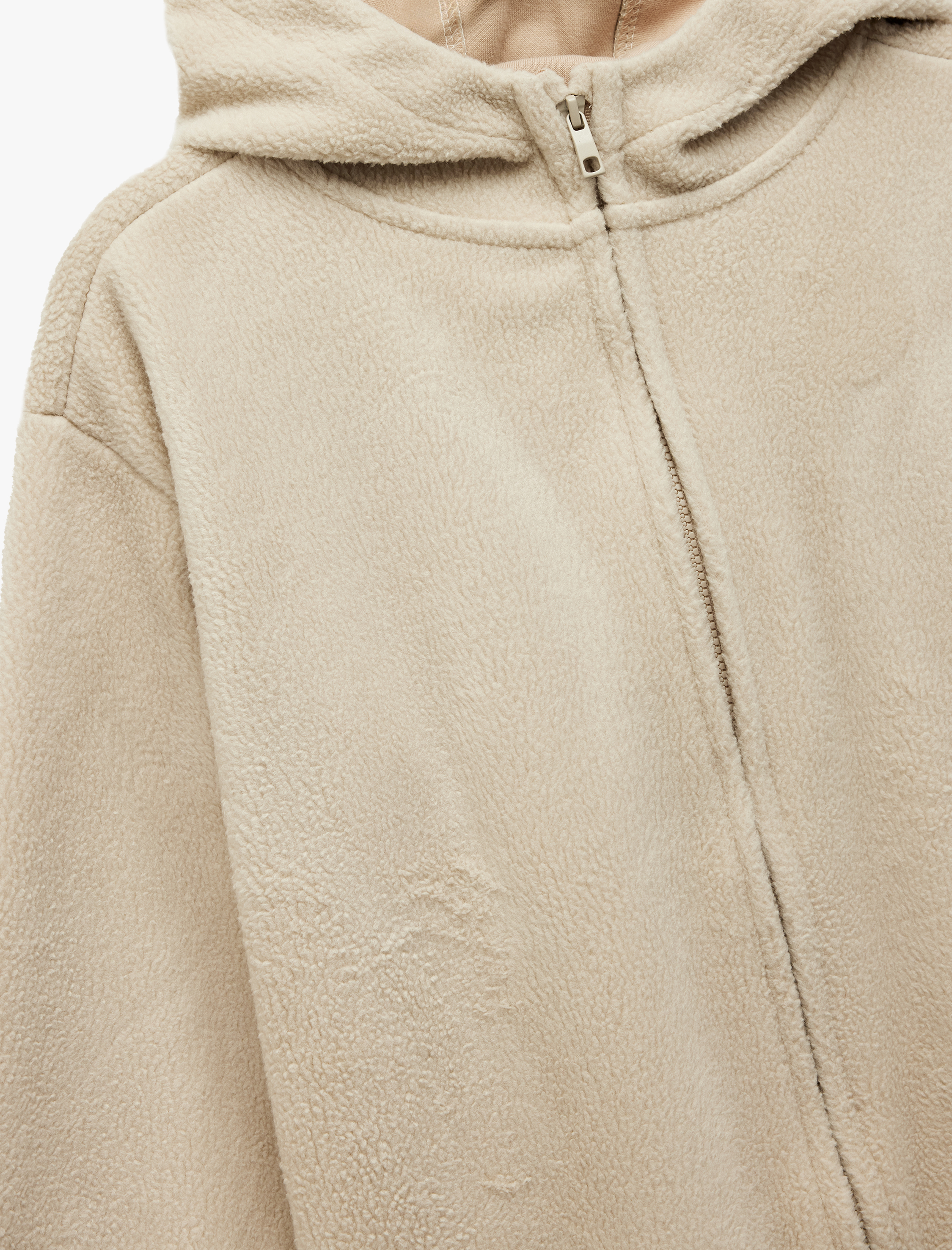 Erkek Çocuk Uzun Kollu Fermuarlı Kapşonlu Polar Sweatshirt