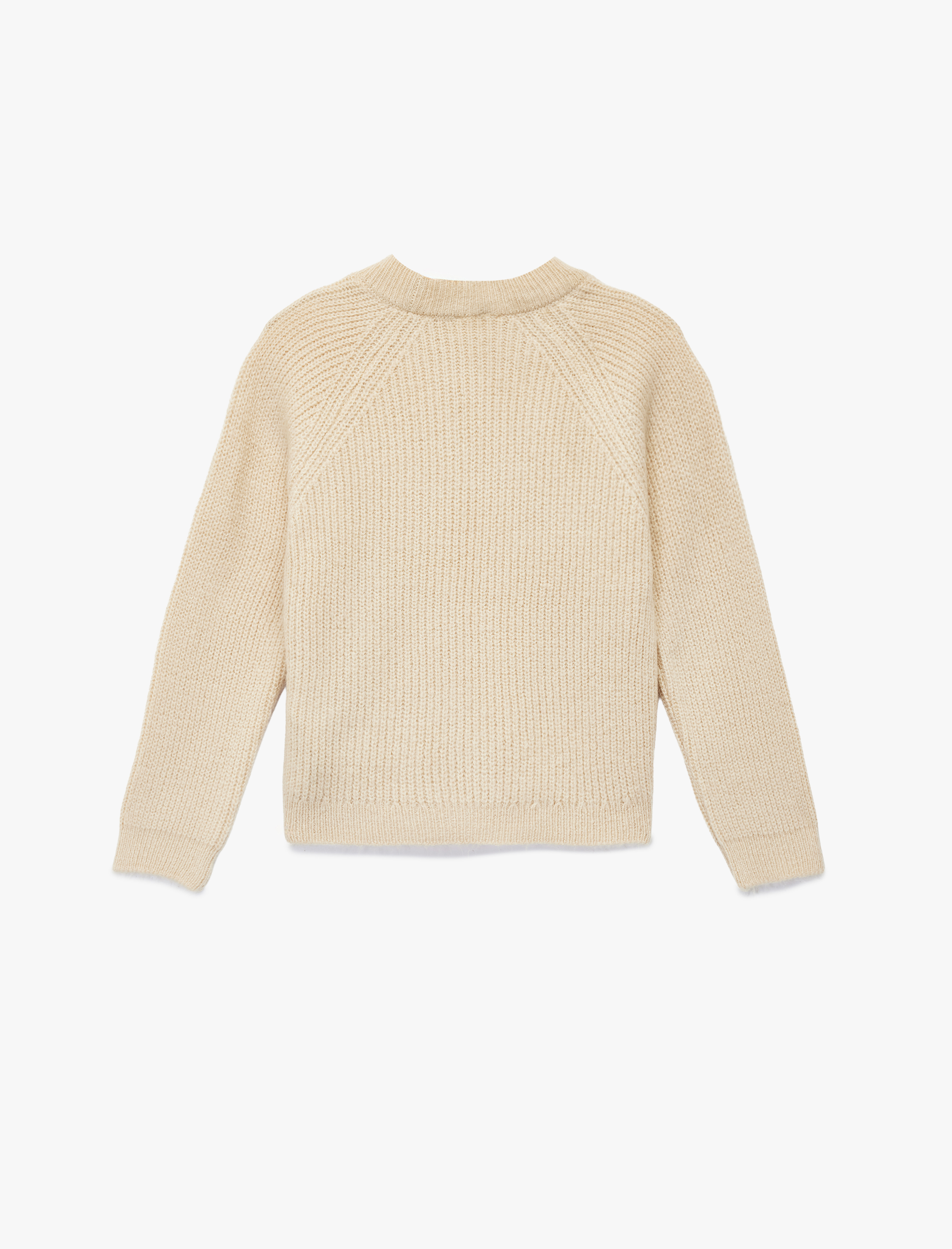  Kız Çocuk Uzun Kollu Bisiklet Yaka Basic Triko Kazak