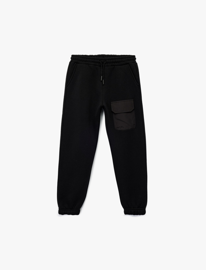 Erkek Çocuk Şardonlu Cep Detaylı Basic Jogger Eşofman Altı