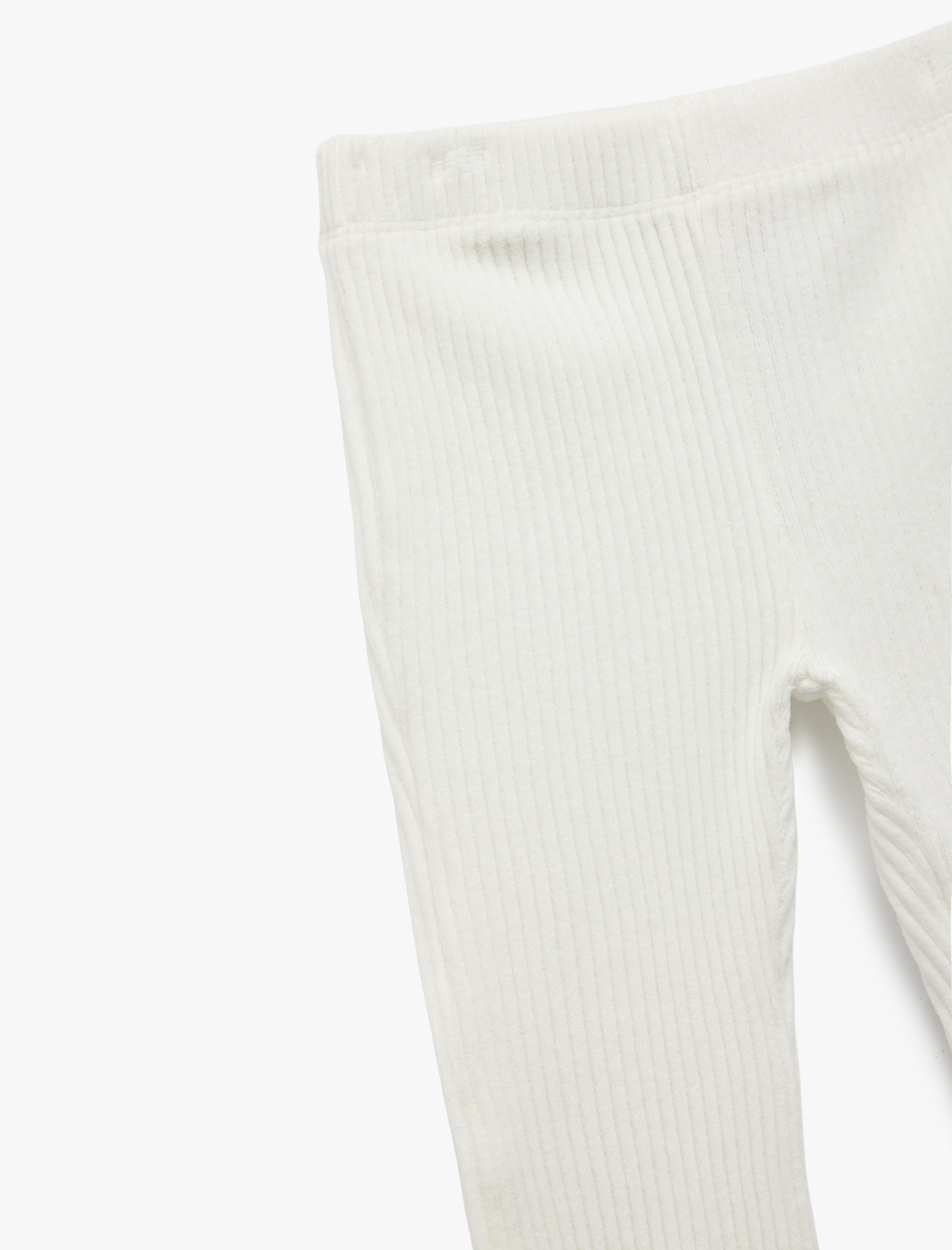  Kız Bebek Pamuklu  Beli Lastikli Basic Kadife İspanyol Paça Tayt