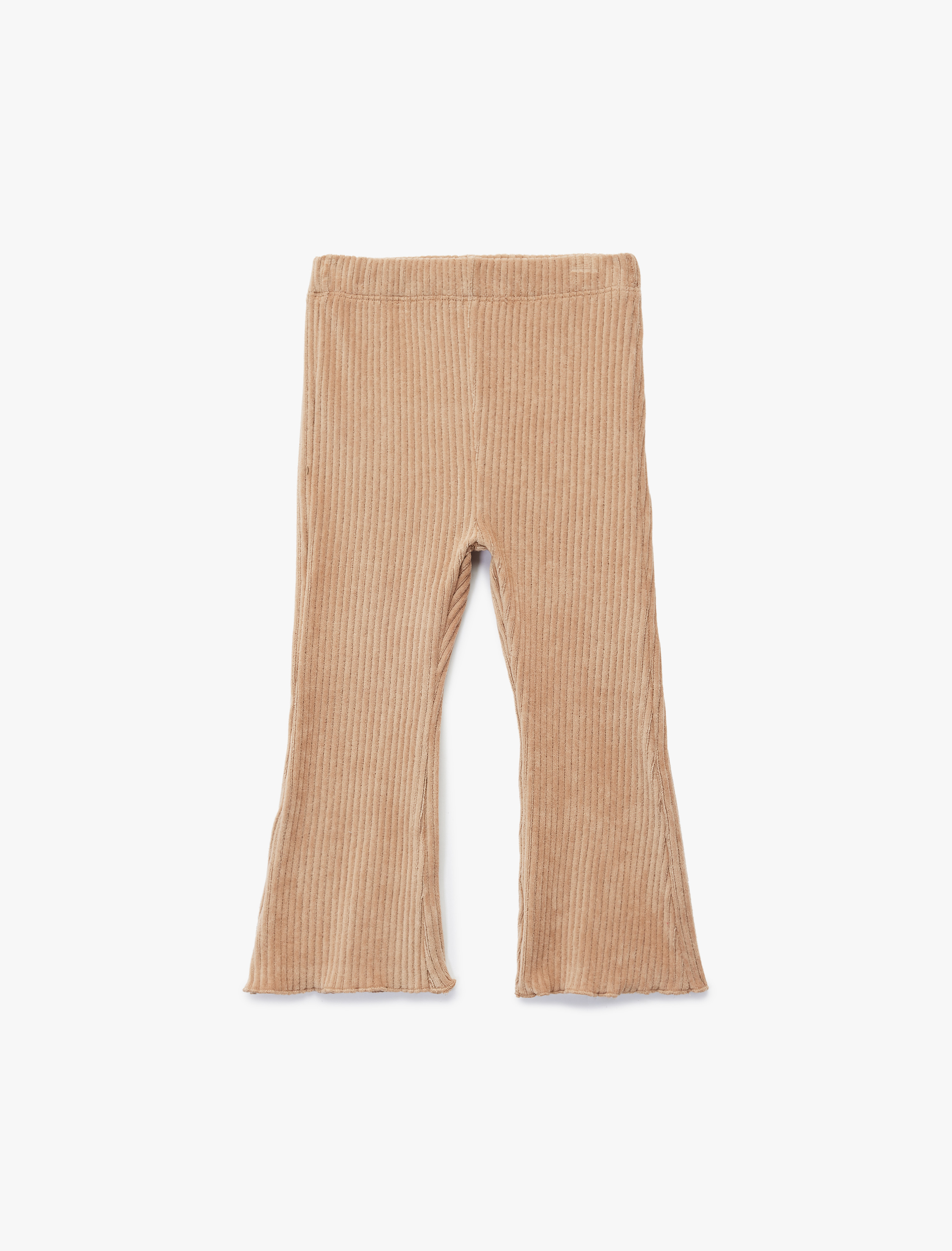  Kız Bebek Beli Lastikli Basic İspanyol Paça Kadife Tayt