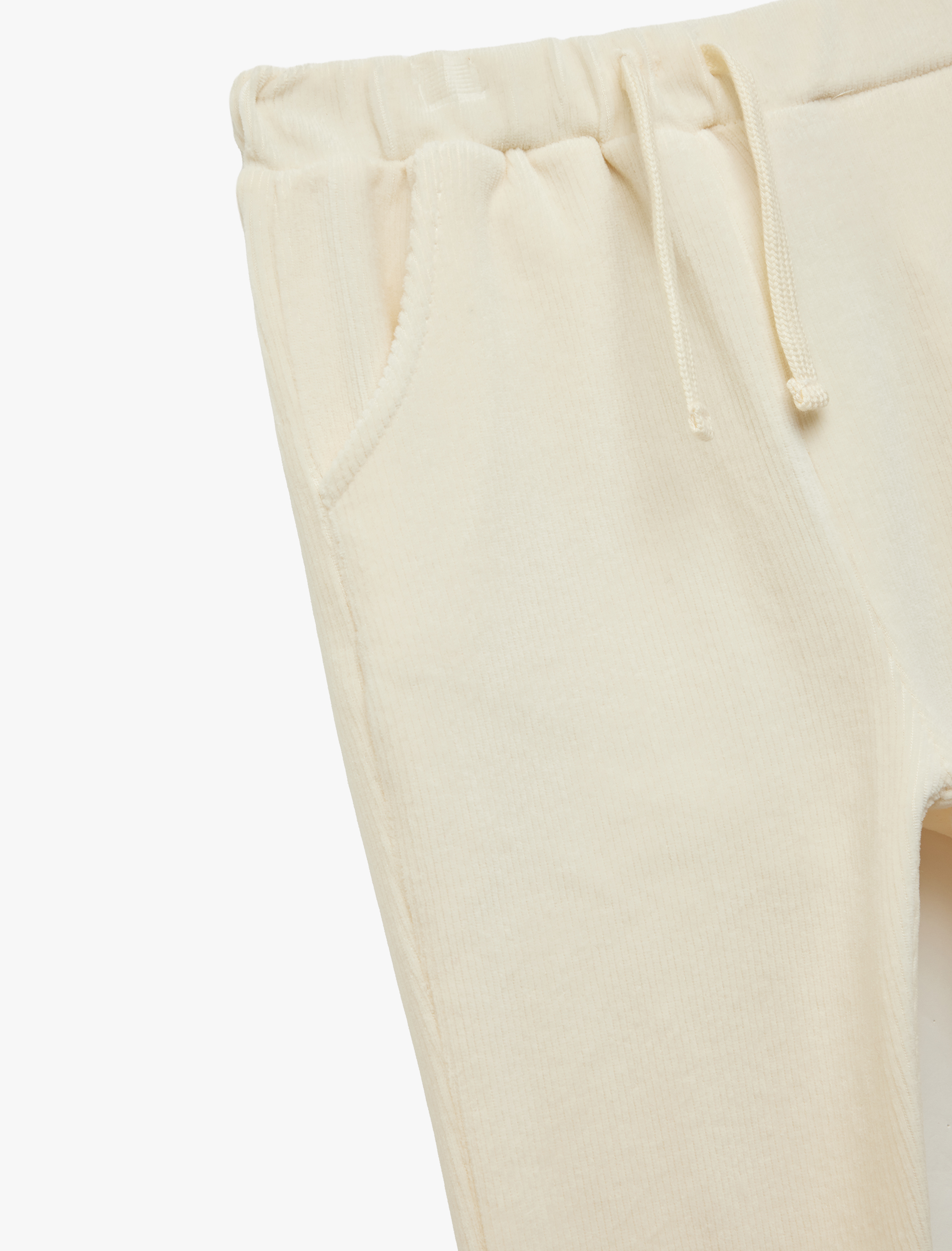  Erkek Bebek Beli Bağlamalı Cep Detaylı Basic Kadife Pantolon