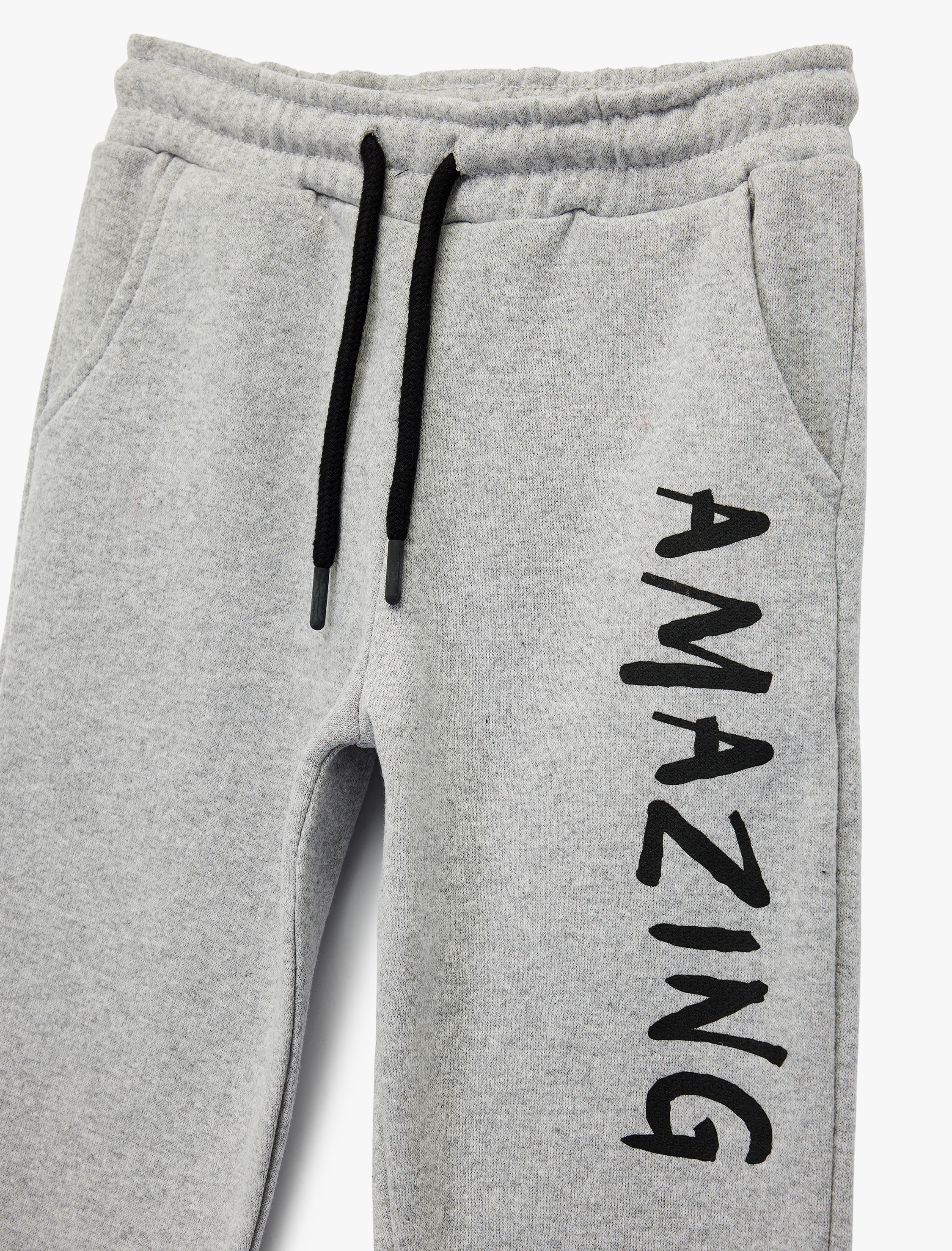  Erkek Çocuk Şardonlu Baskılı Beli Lastikli Baskılı Eşofman Altı