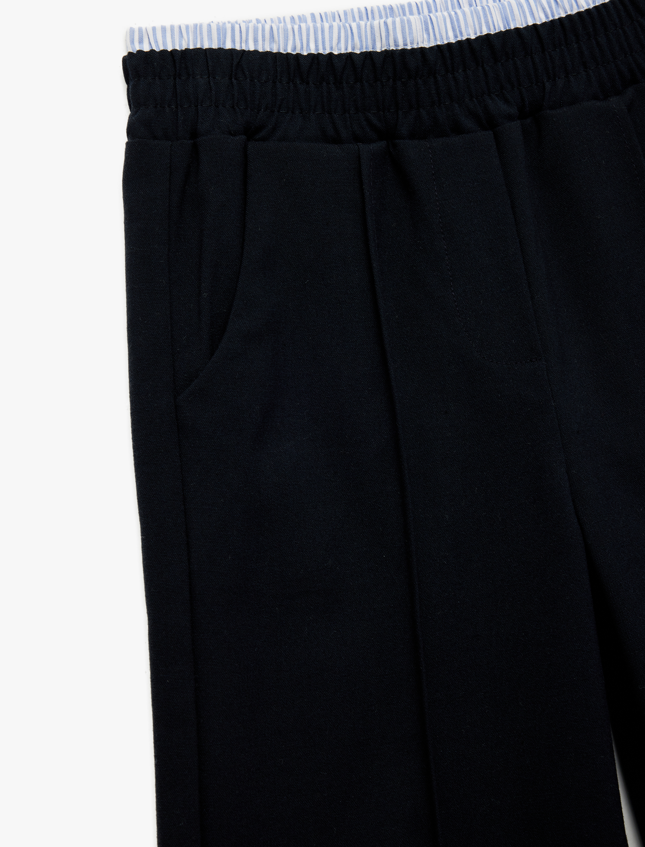 Kız Çocuk Beli Lastikli Viskon Karışımlı Basic Geniş Paça Pantolon