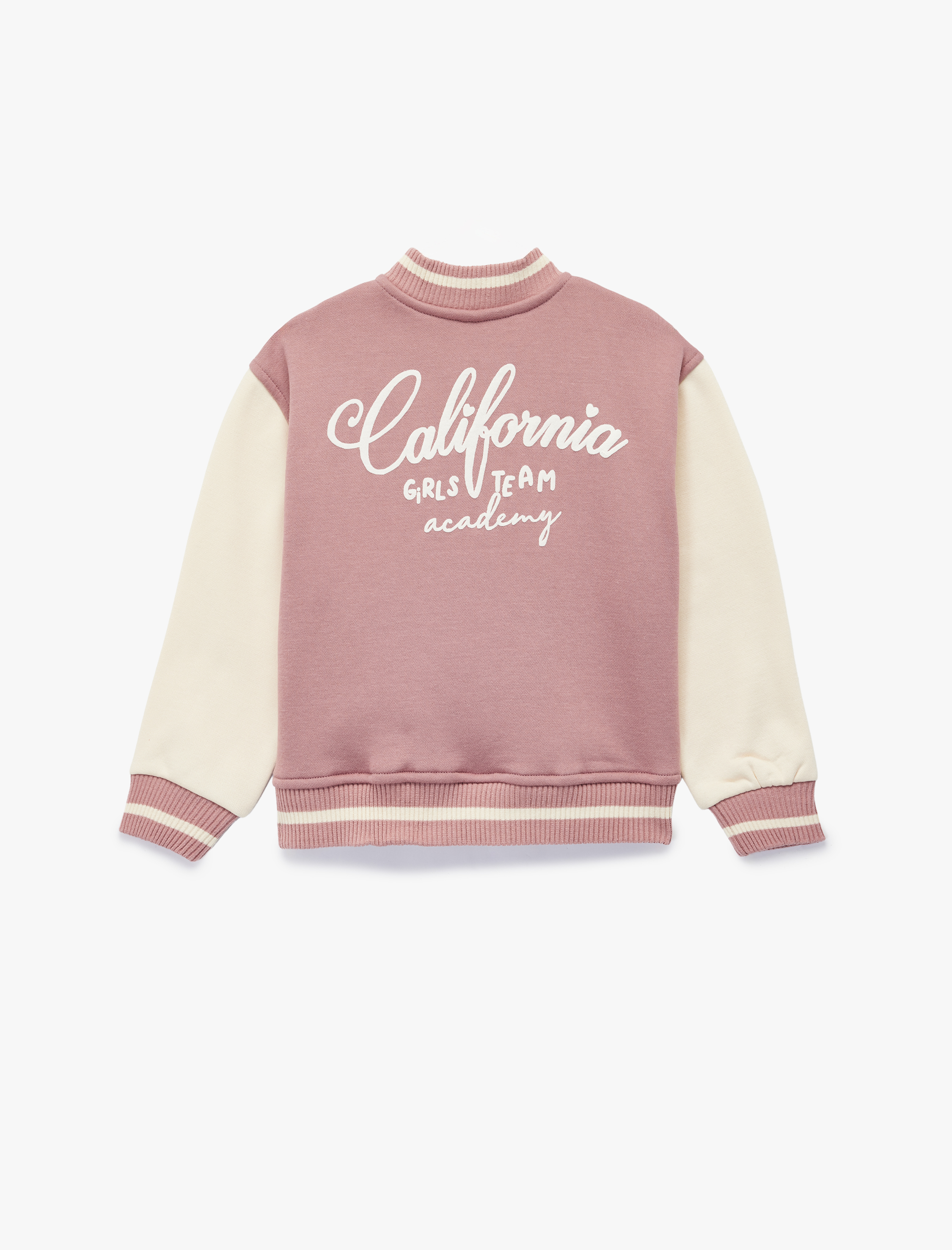  Kız Bebek Renk Bloklu Uzun Kollu Bomber Kolej Ceket