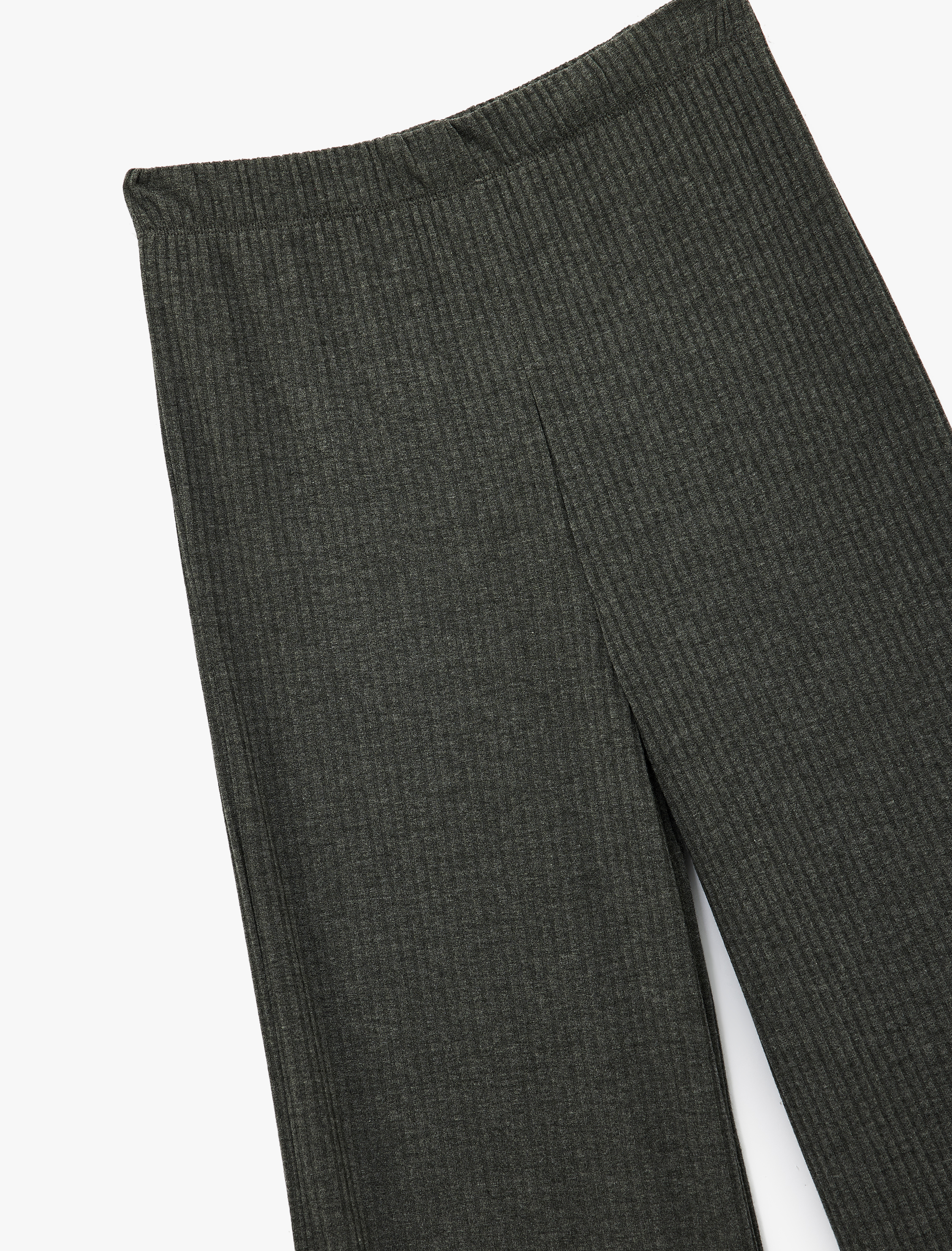   Viskon Karışımlı Yüksek Bel İspanyol Paça Tayt Pantolon