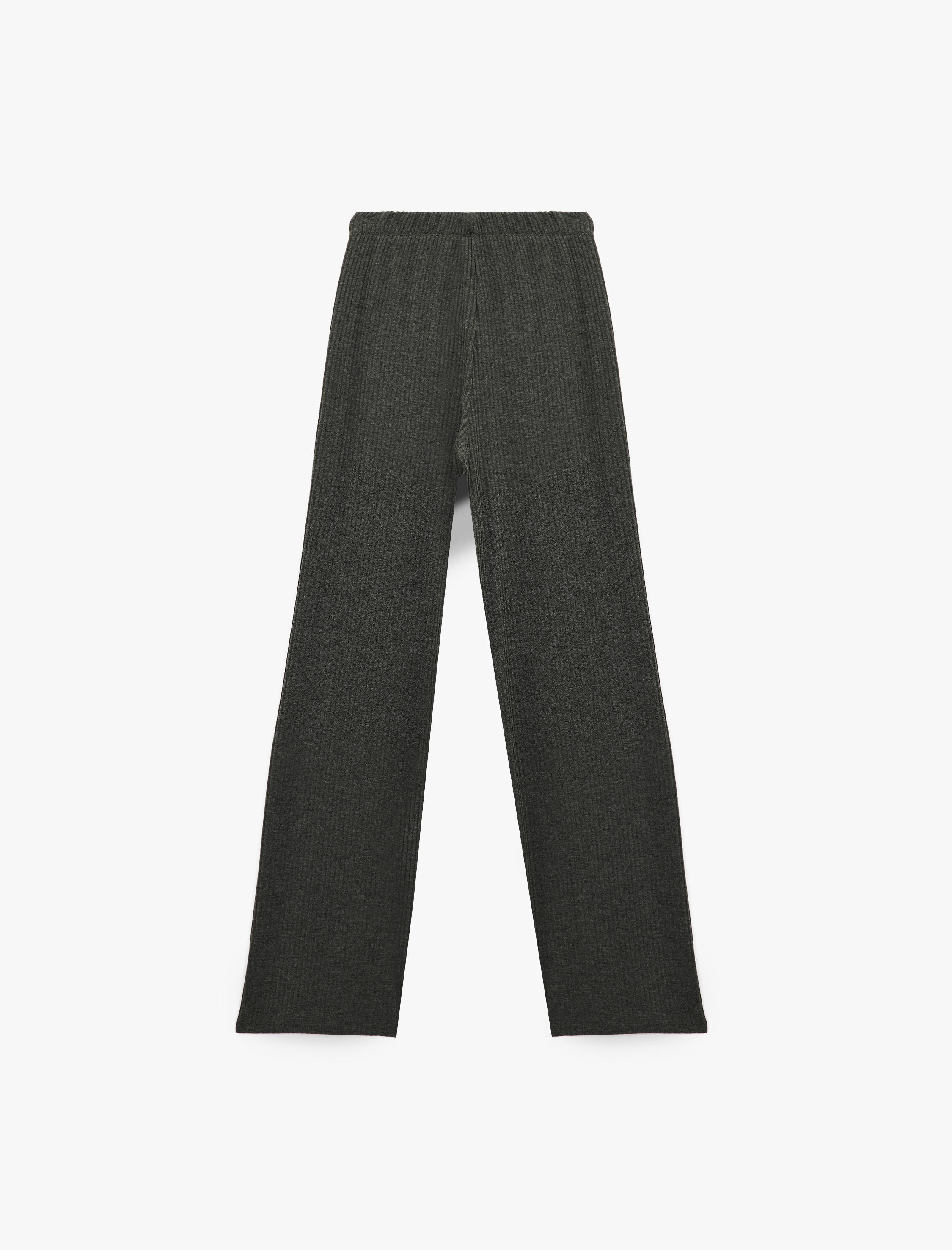   Viskon Karışımlı Yüksek Bel İspanyol Paça Tayt Pantolon