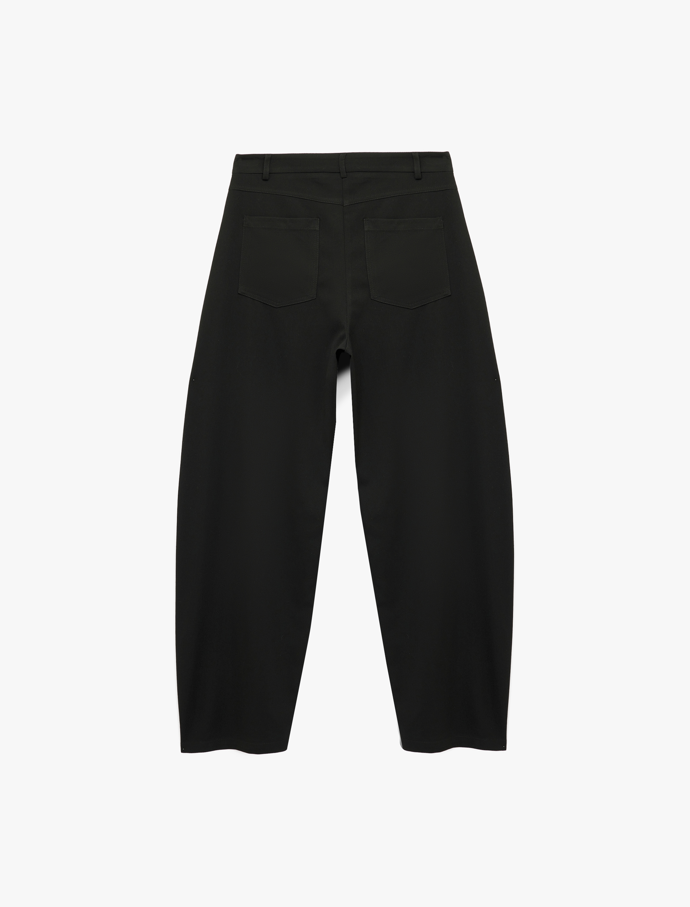   Rahat Kalıp Düğmeli Viskon Karışımlı Cep Detaylı Balon Pantolon