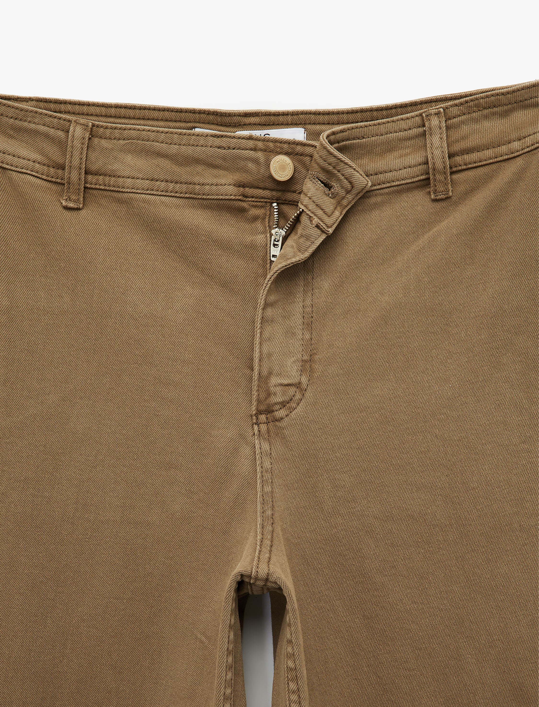   Yüksek Bel Düğmeli Cepli Rahat Kalıp Geniş Paça Denim Pantolon - Culotte Jeans