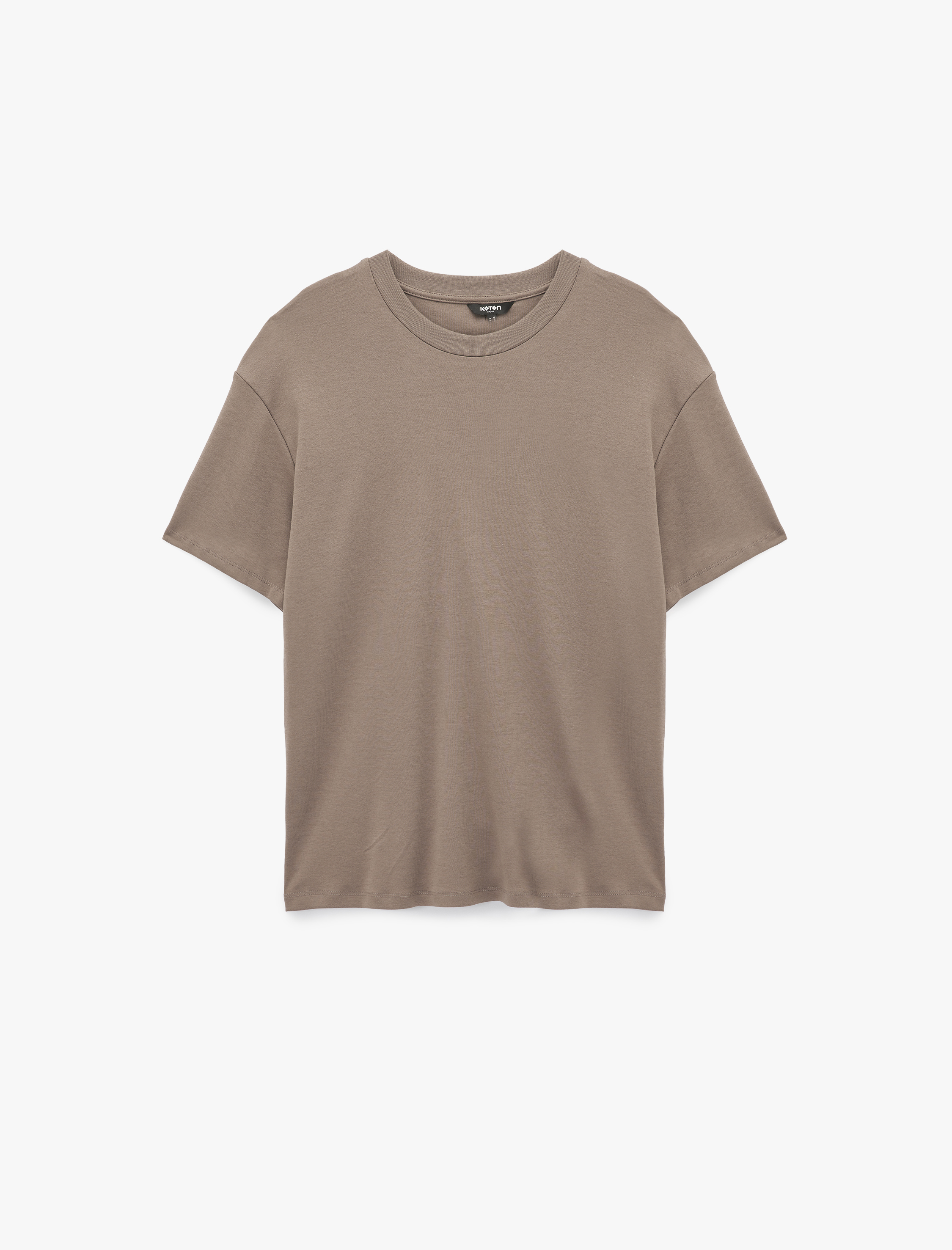 Kısa Kollu Bisiklet Yaka Pamuklu Basic Oversize Spor Tişört