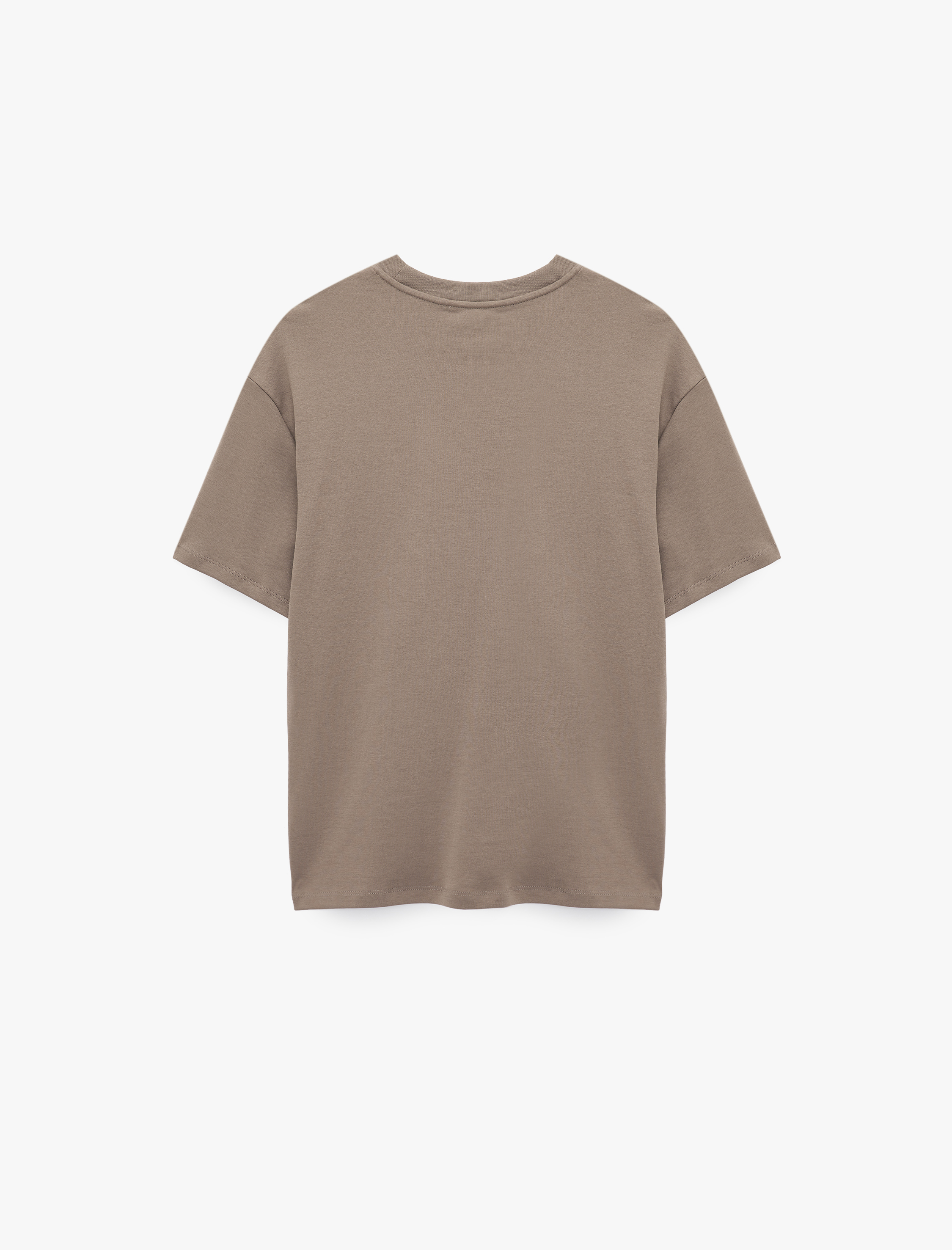 Kısa Kollu Bisiklet Yaka Pamuklu Basic Oversize Spor Tişört